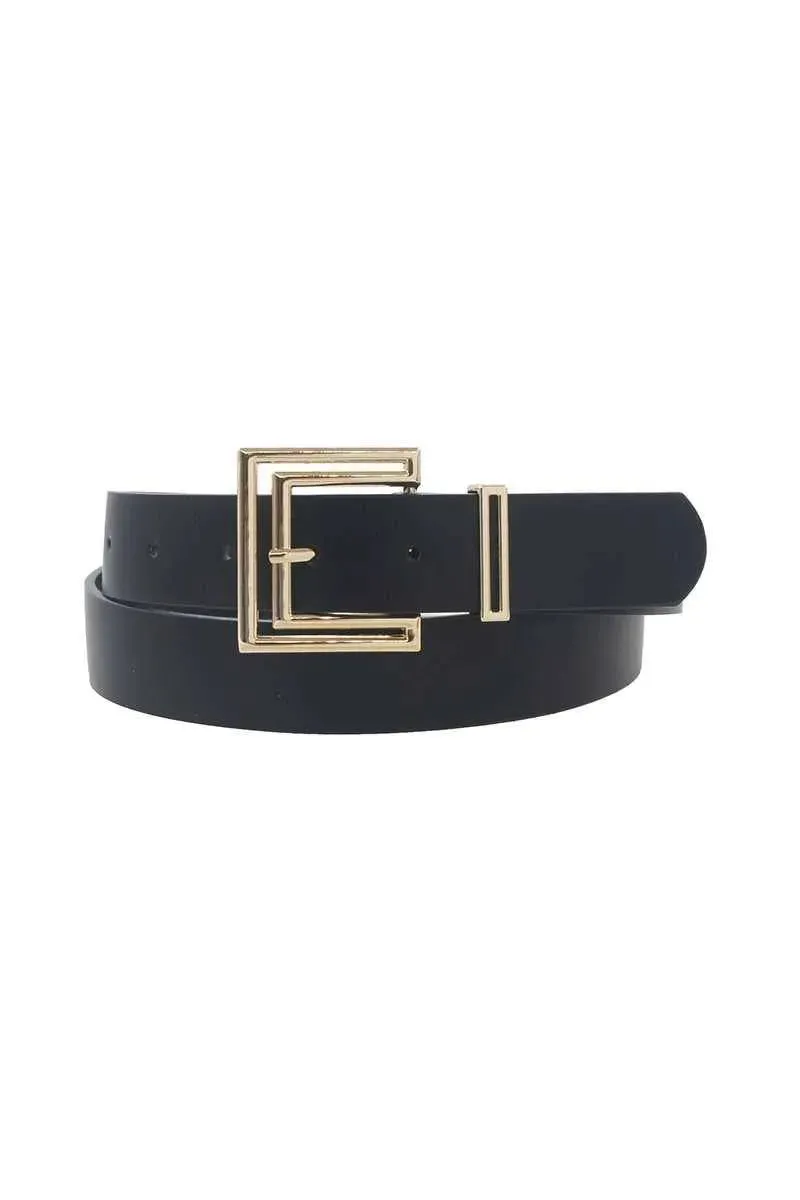 Chic Outline Cutout Square Buckle Belt