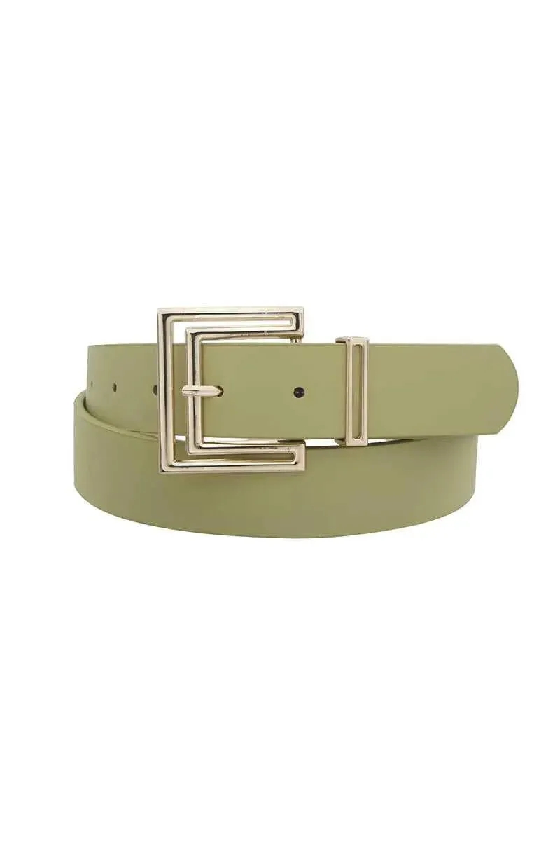 Chic Outline Cutout Square Buckle Belt