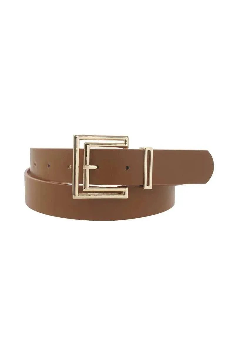 Chic Outline Cutout Square Buckle Belt