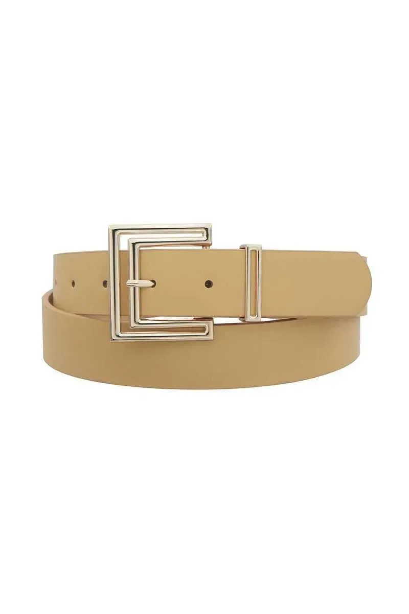 Chic Outline Cutout Square Buckle Belt