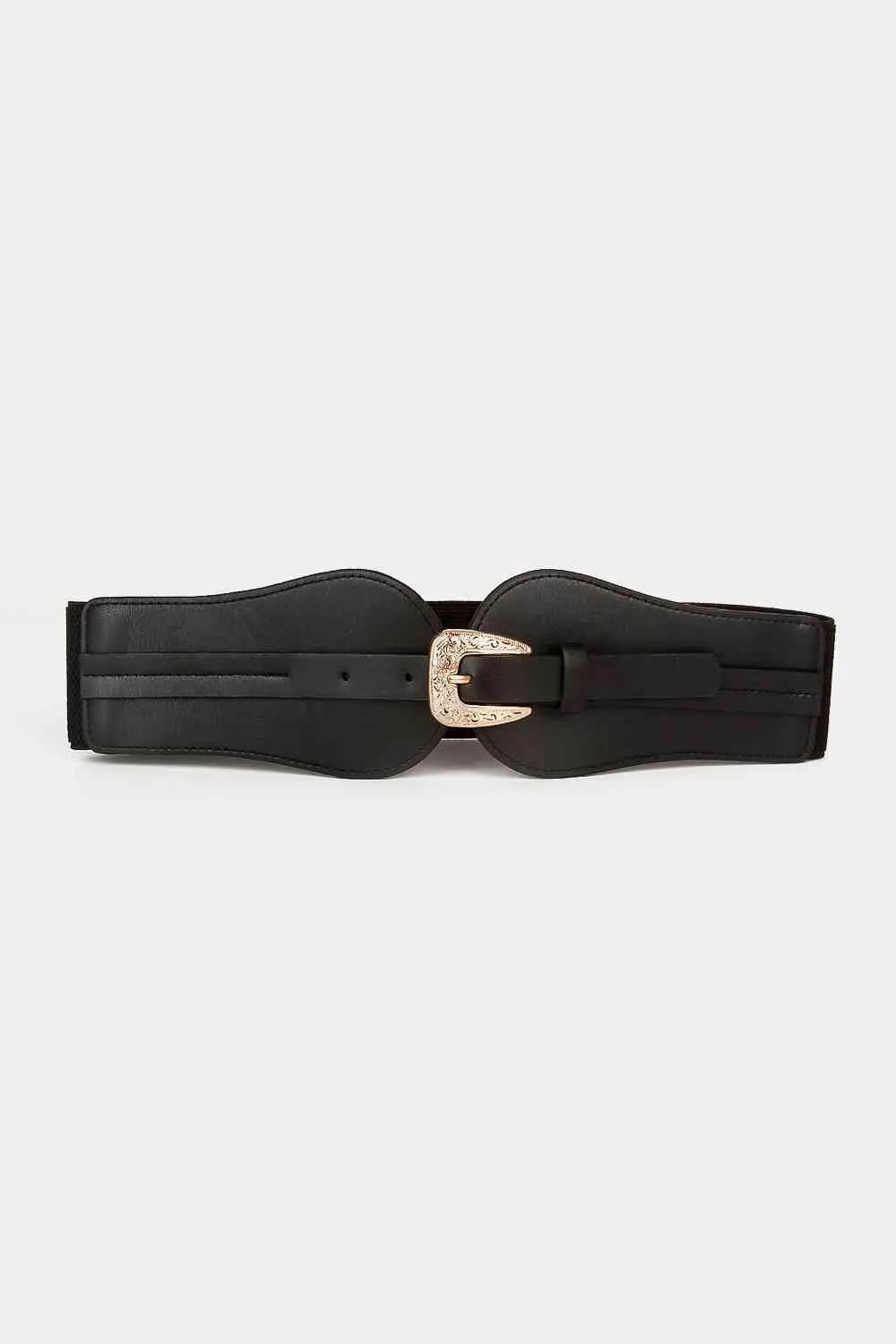 Chic Wide PU Belt with Elegant Alloy Buckle for a Fashion Forward Look