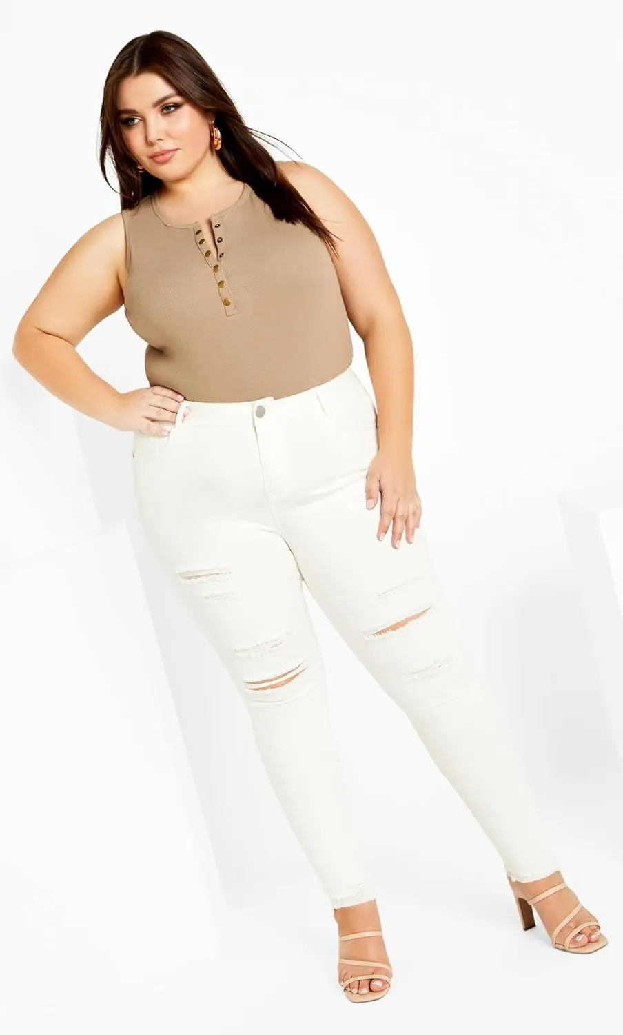 City Chic Women's Avenue Plus Size Jean a Wild Rose