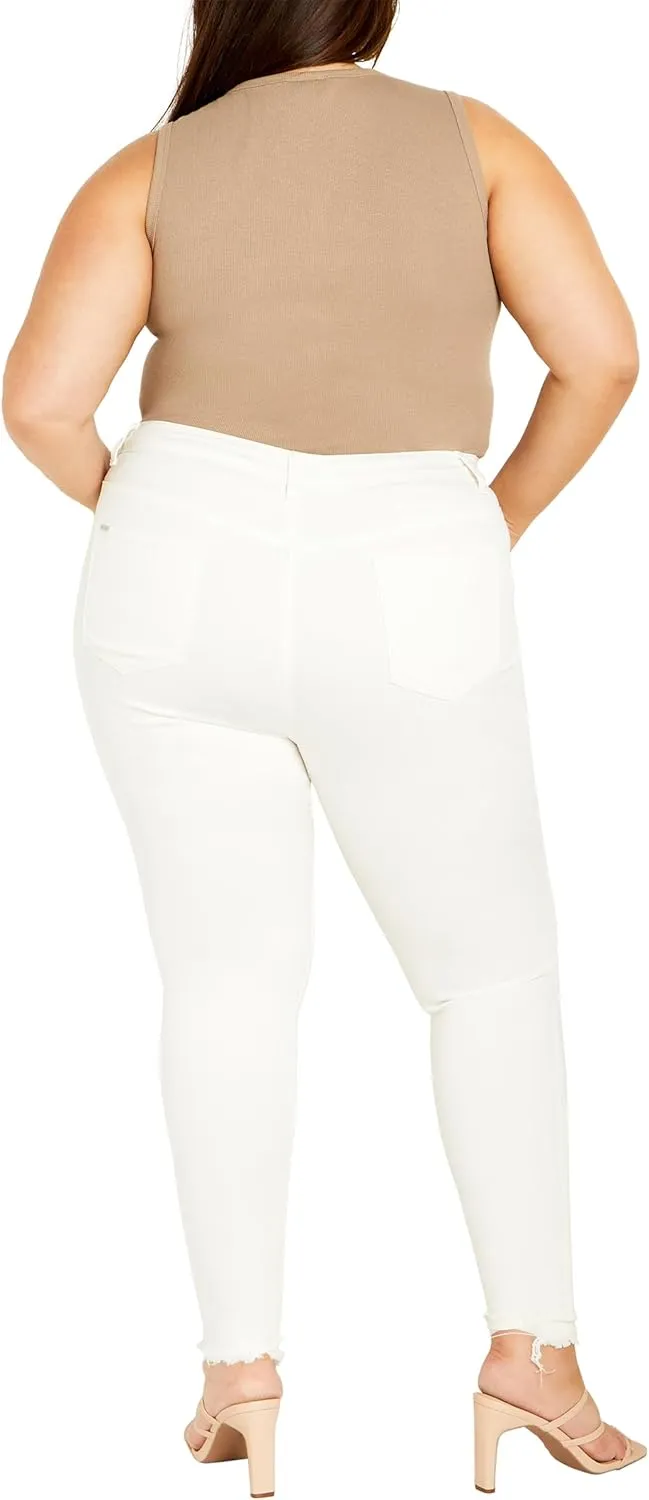 City Chic Women's Avenue Plus Size Jean a Wild Rose