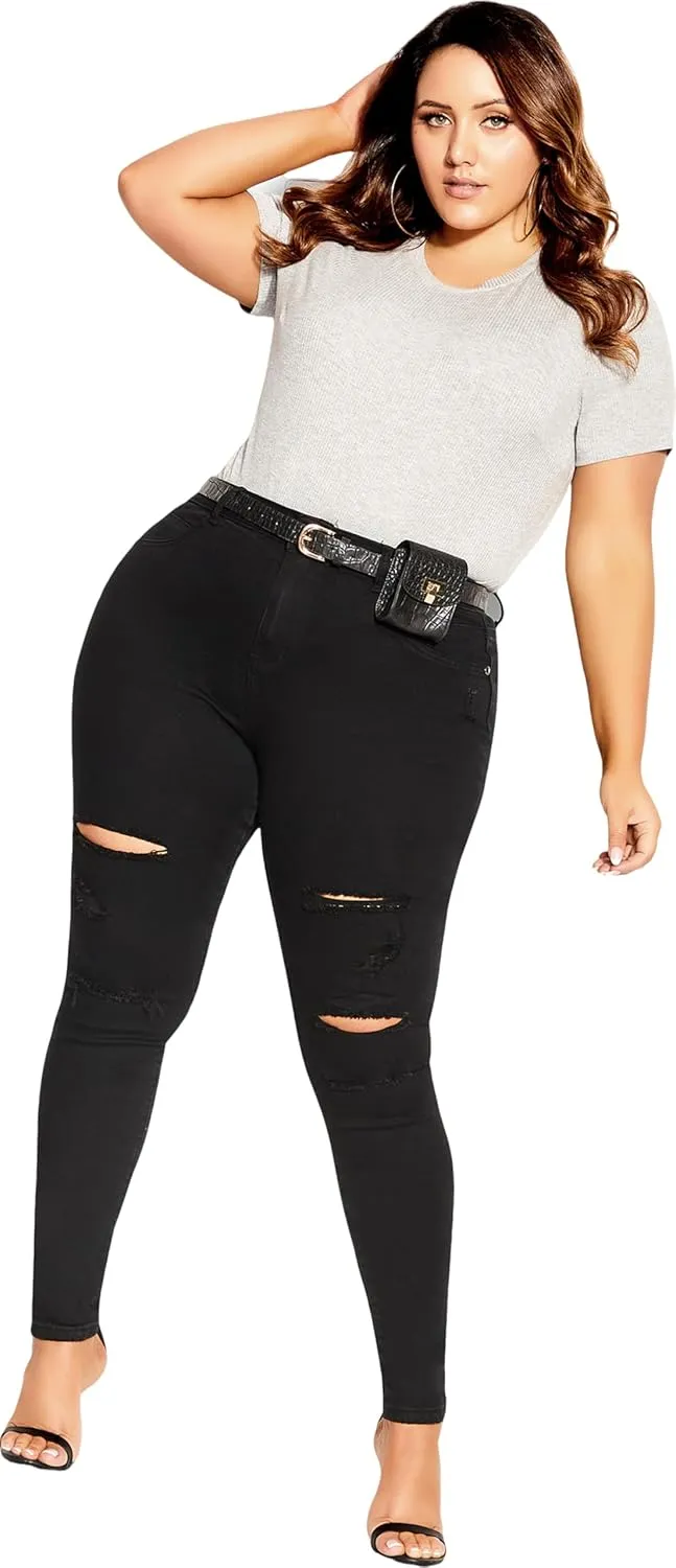 City Chic Women's Harley Rock N Roll Skinny Jean