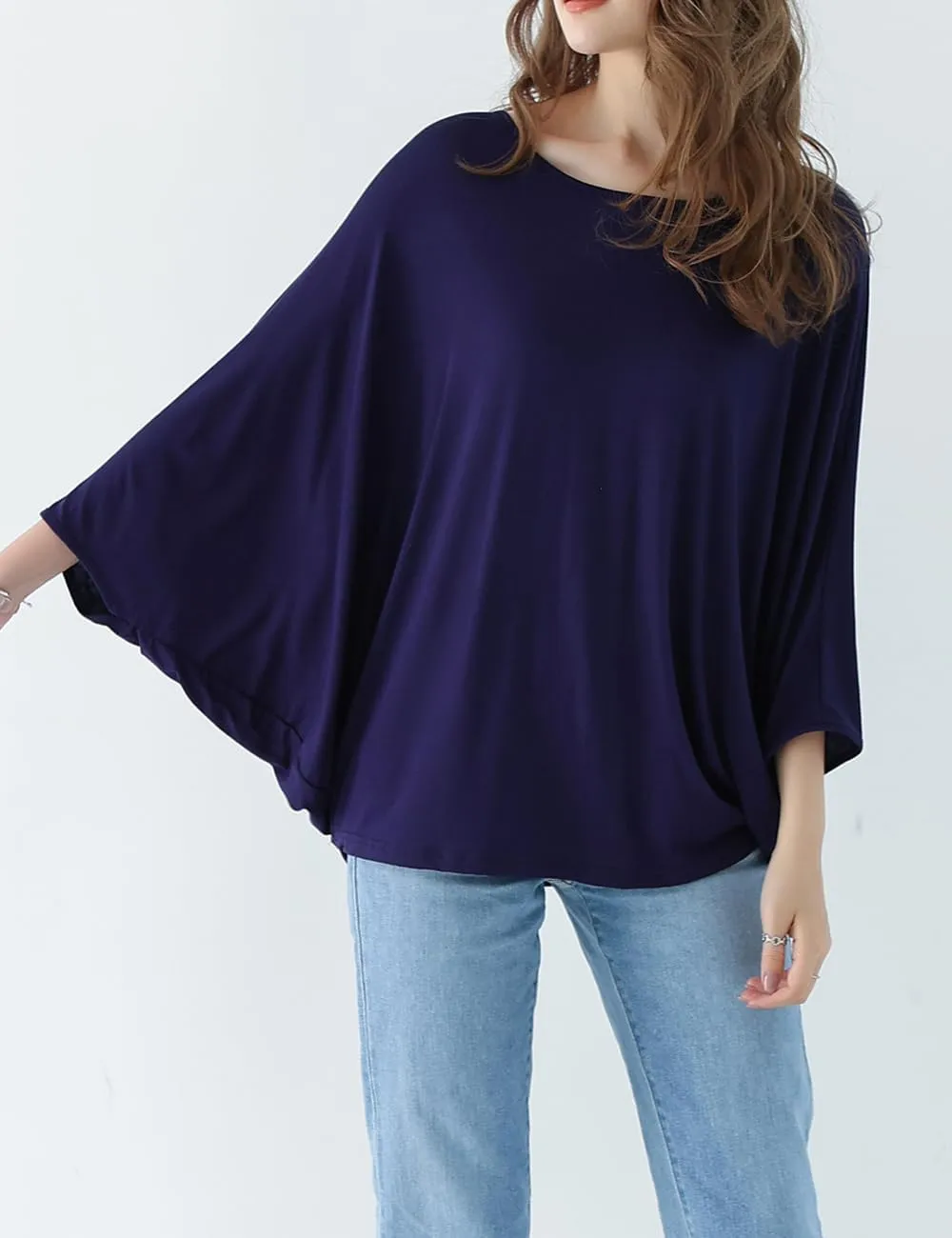 Ckikiou Cute Summer Batwing T-Shirts for Women Oversized Crewneck Short Sleeve Soft Flowy Tee Shirt Top