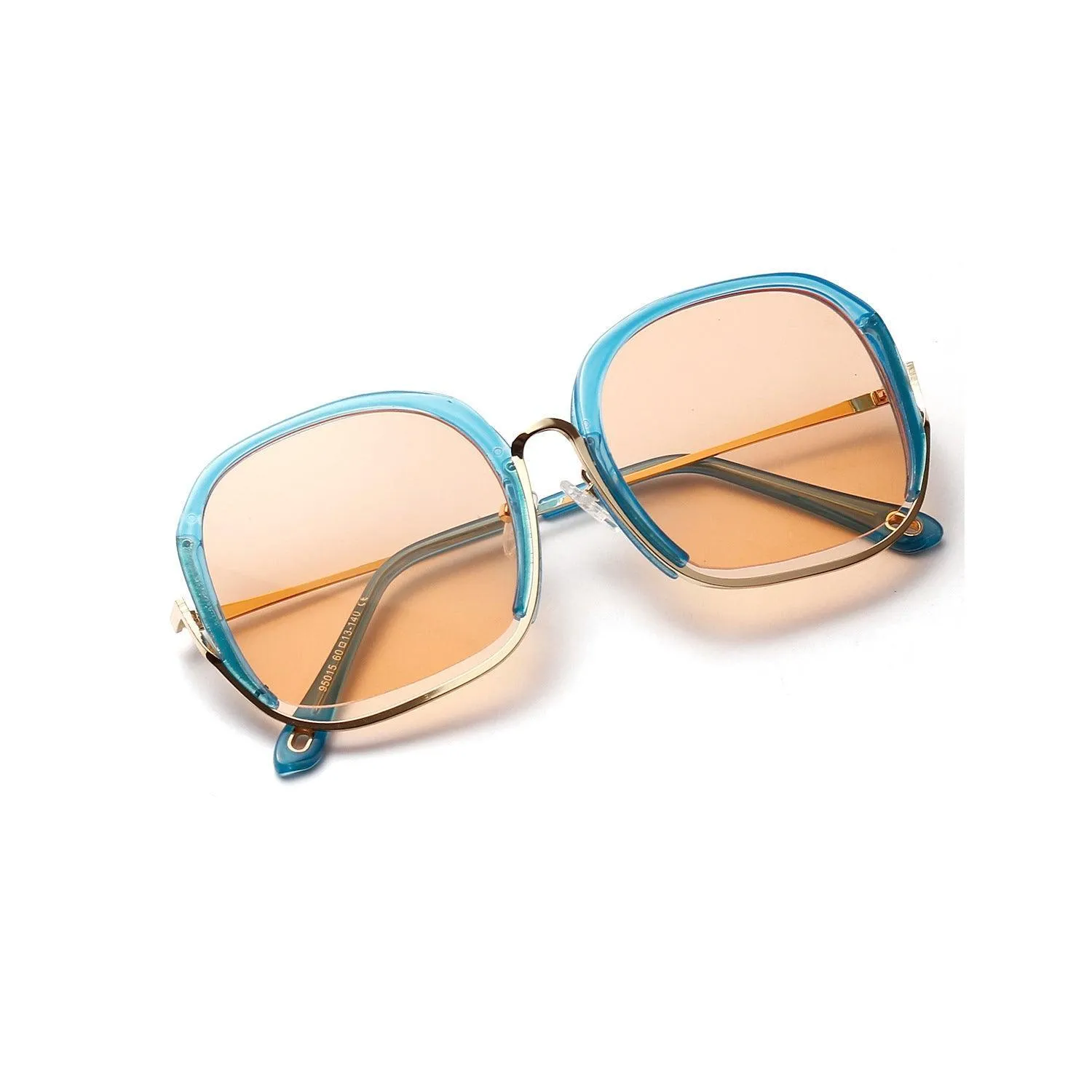 Colorful Fashionable Large Half-Frame Sunglasses – UV400 Protection