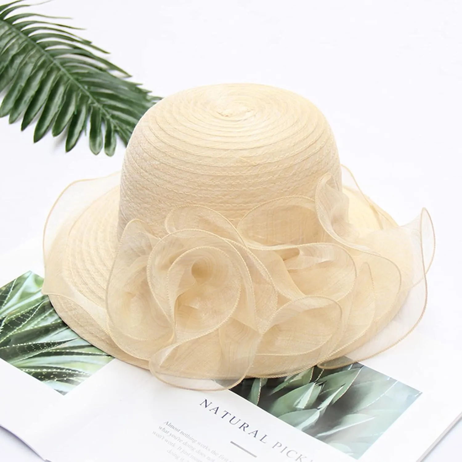 Derby Hat for Women Organza Tea Party Hat Women Fascinator Hat Church Hat Church Fascinator Wedding Hat Sun Hat