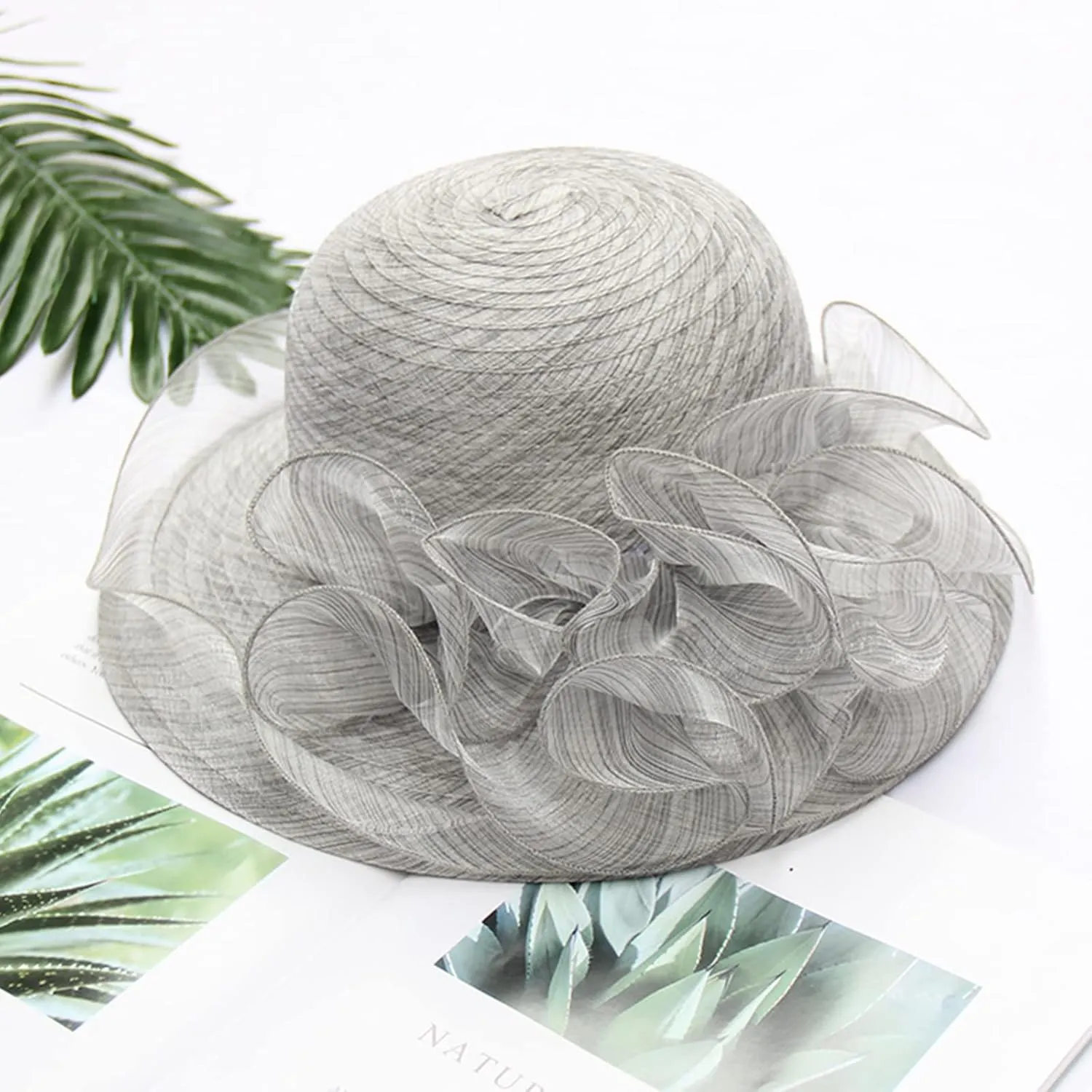 Derby Hat for Women Organza Tea Party Hat Women Fascinator Hat Church Hat Church Fascinator Wedding Hat Sun Hat