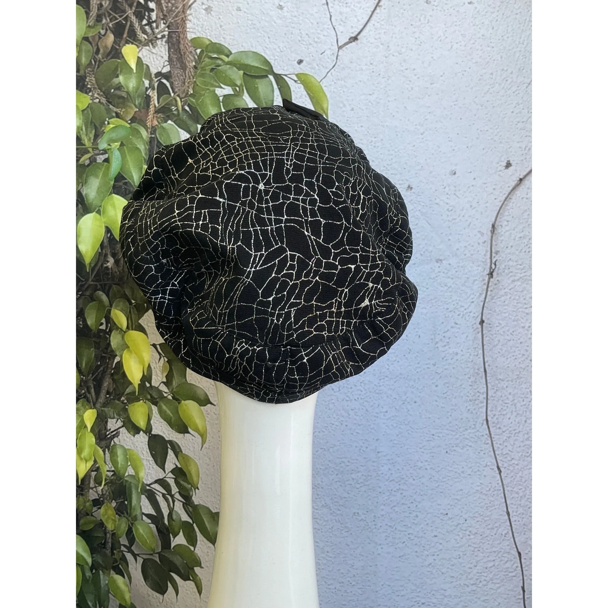 Embellished Hat - Size #1 Black/Silver