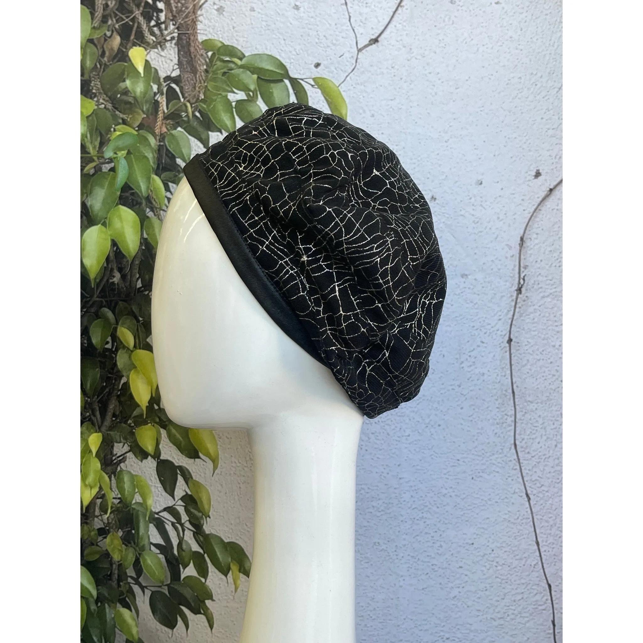 Embellished Hat - Size #1 Black/Silver