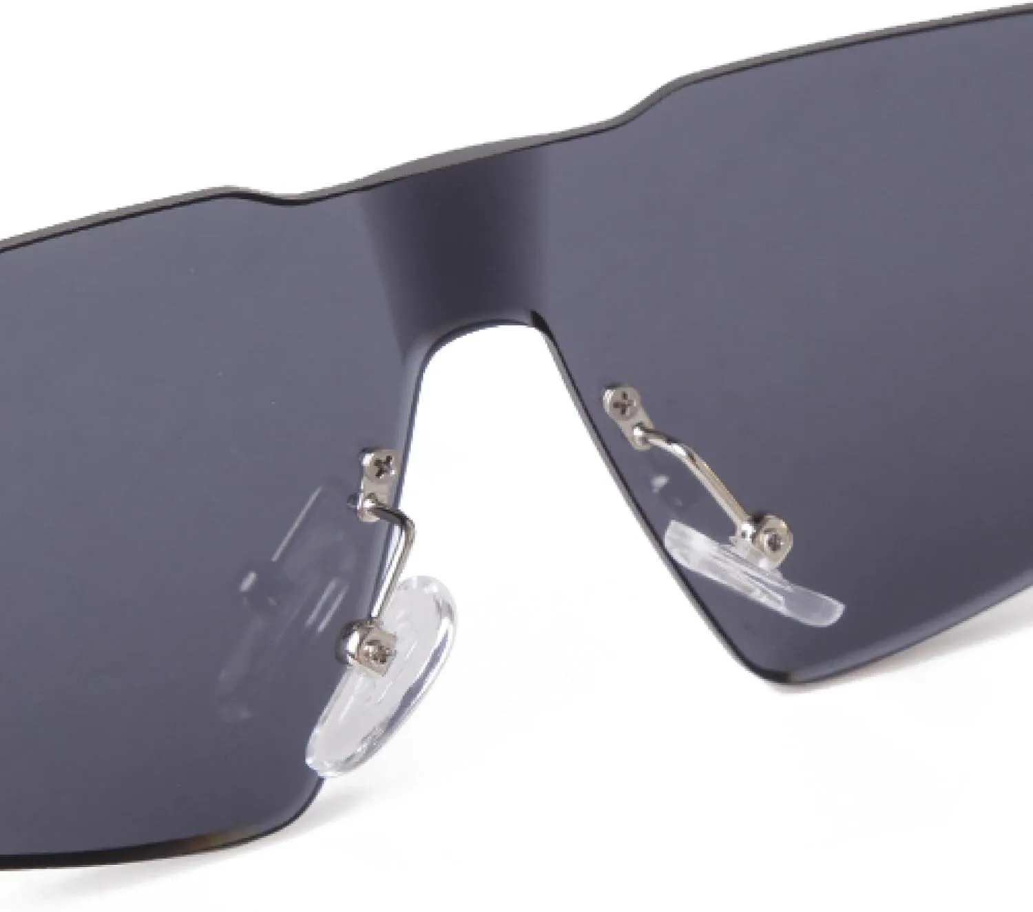 Fashion Frameless Pink Cateye Sunglasses Women Men Trendy Rivet Rimless Triangle Sun Glasses Uv