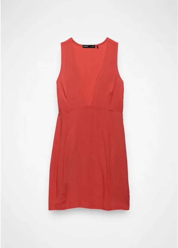 Fernie V-Neck Mini Dress - Rose Fire
