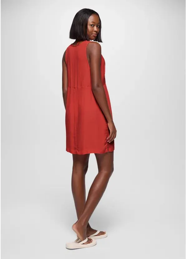 Fernie V-Neck Mini Dress - Rose Fire