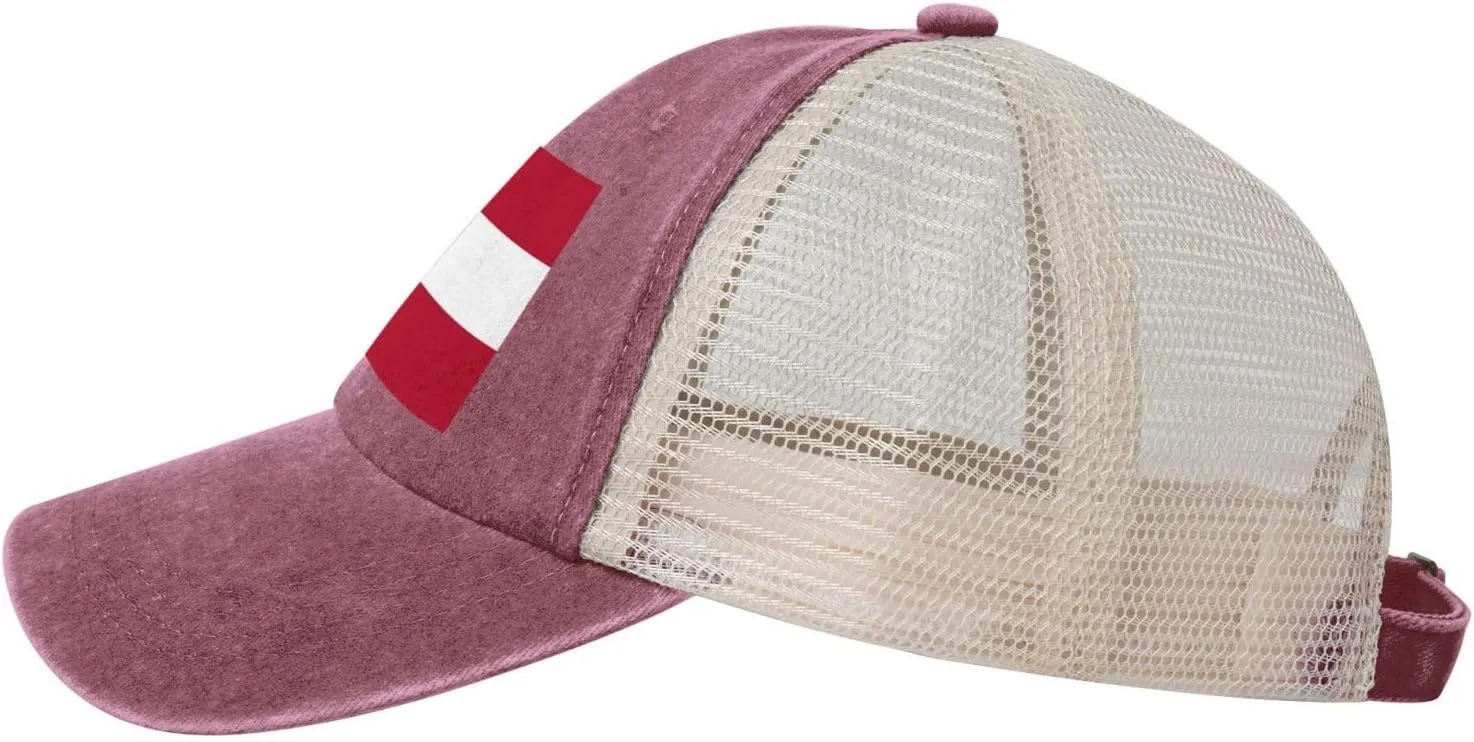 Flag of Georgia (U.S. State) Baseball Cap Women Men Mesh-Back Hat Retro Trucker Hats Sun Hat