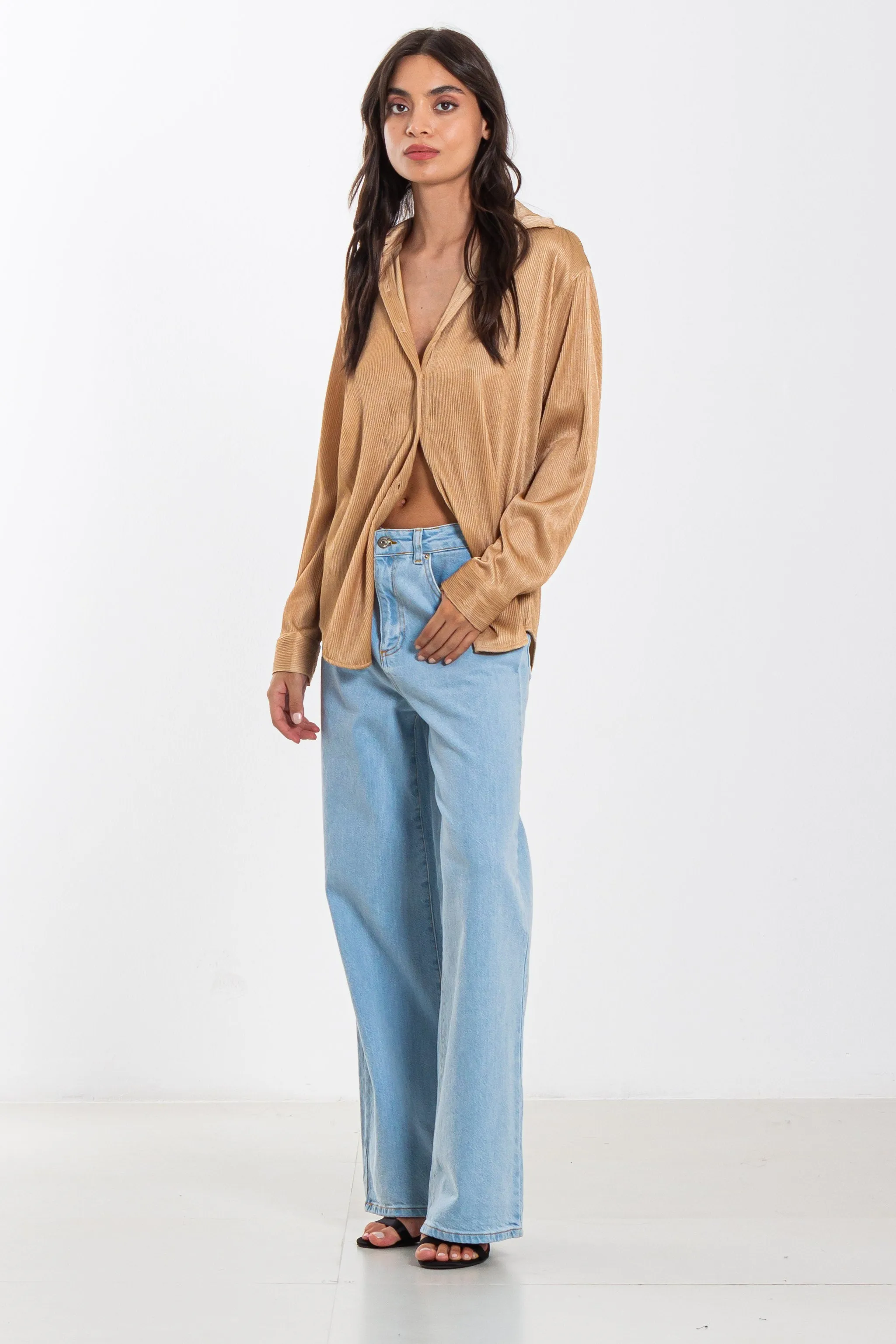 FLOWY SATIN SHIRT