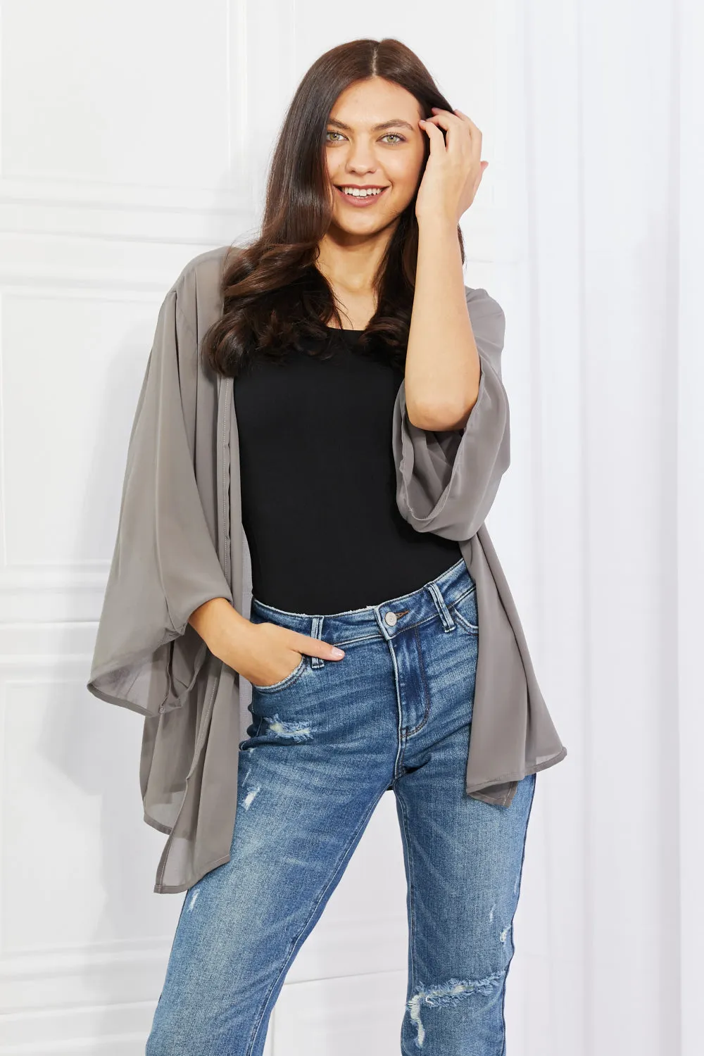 Going to the Gala Kimono in Grey