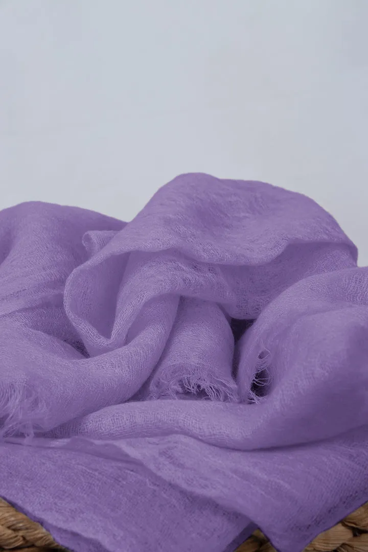 Handwoven Pure Cashmere Scarf Shawl in Lavender