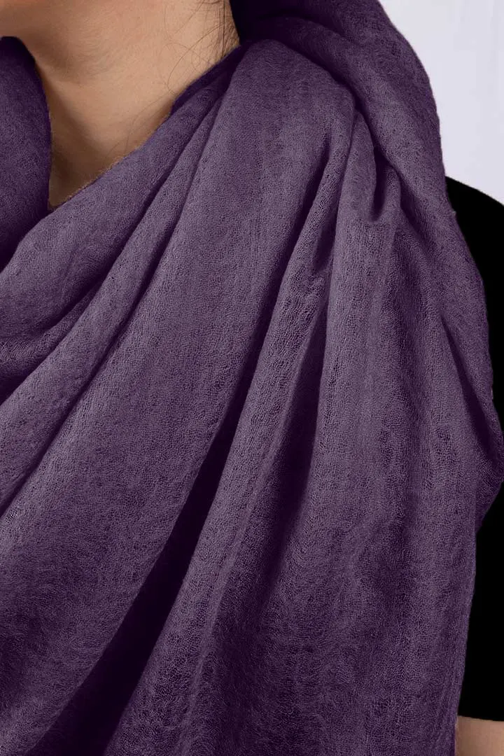 Handwoven Pure Cashmere Scarf Shawl in Purple