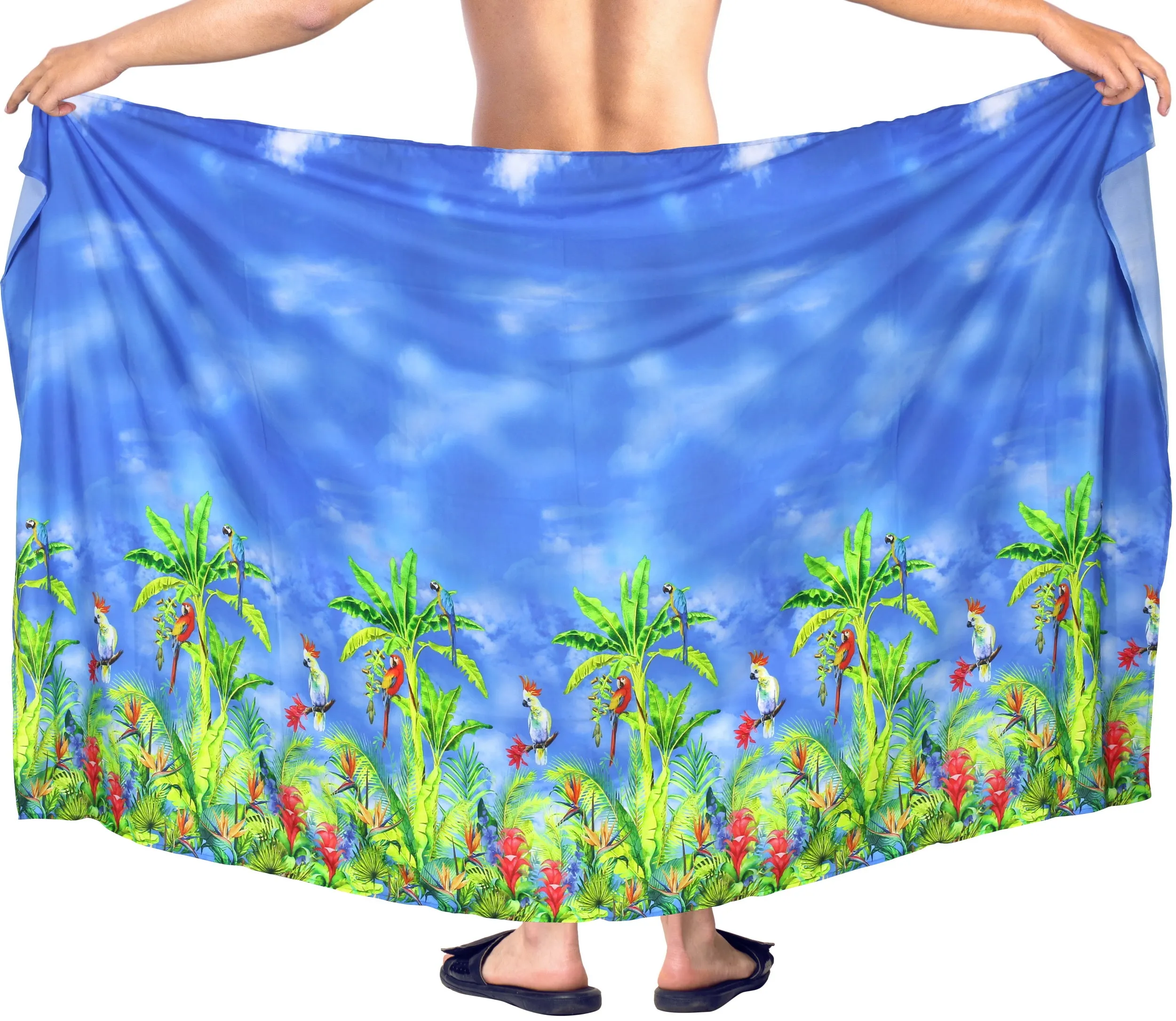 HAPPY BAY Men's Plus Size Sarong Swimsuit Cover Up Beach Wrap 78"X42" Blue Z231 912084