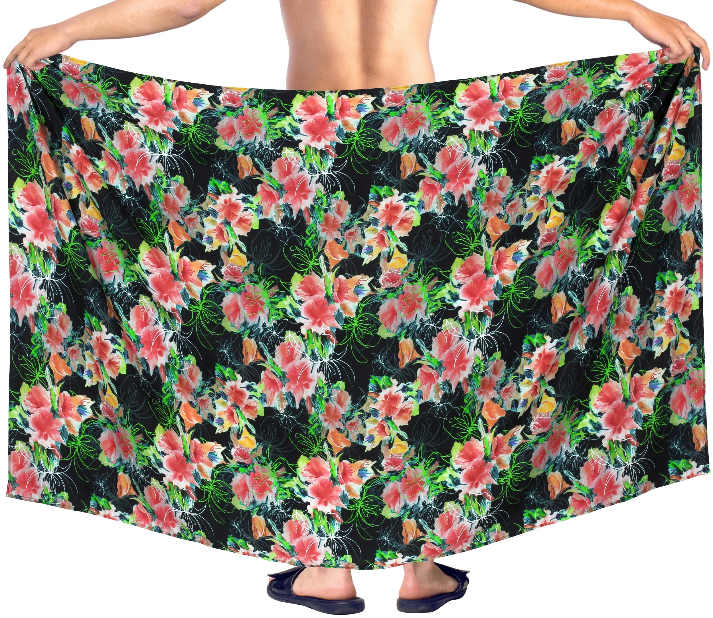 HAPPY BAY Men's Sarong Beachwear Blanket Pareo Wrap Lungi Tie 78"X42" Black Z249 911184