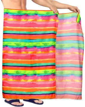 HAPPY BAY Men's Sarong Lungi For The Beachwear Cover Ups Wrap 78"X42" Multicolor Z251 911401