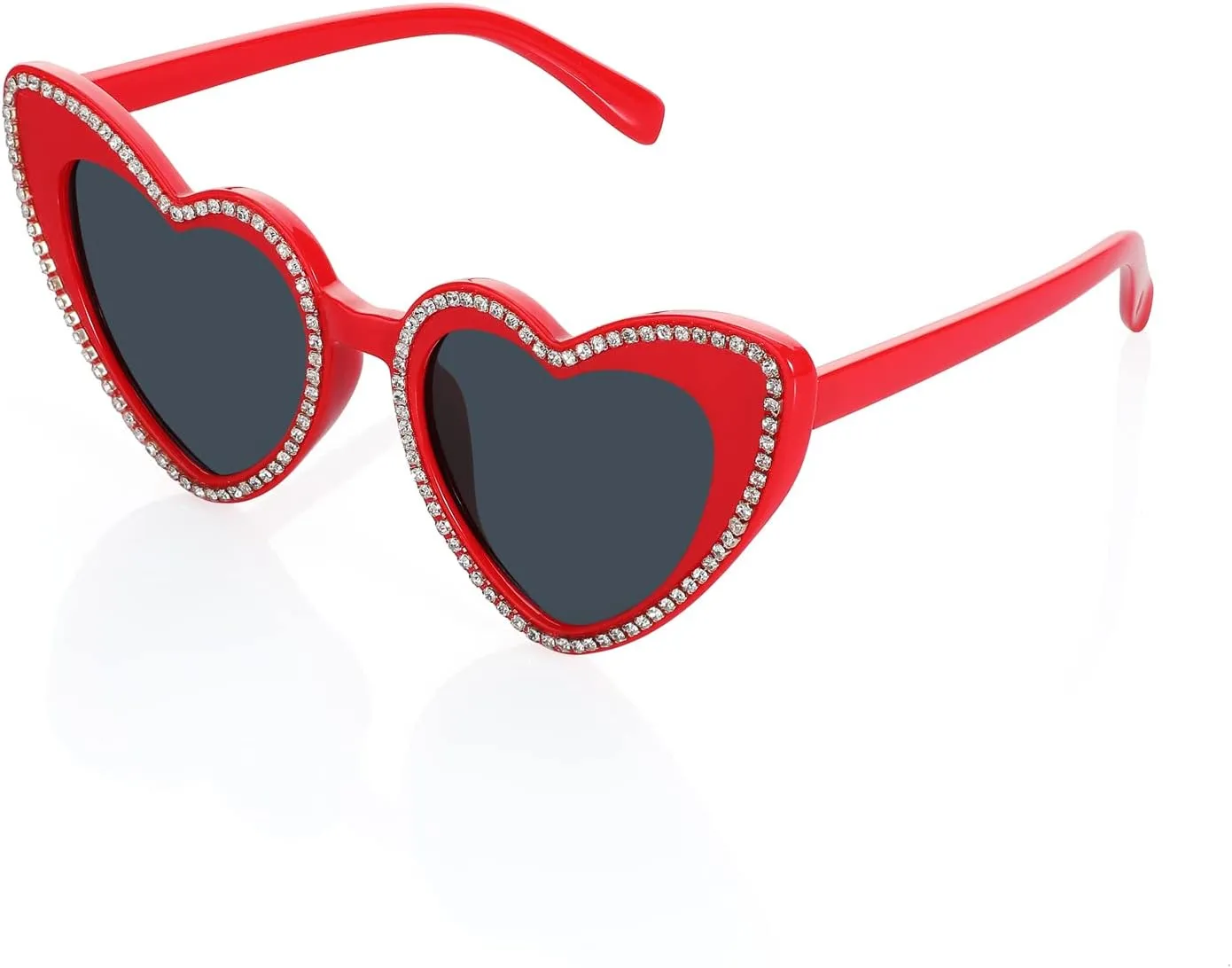 Heart Shaped Sunglasses for Women Sparkling Rhinestone Sunglasses Trendy Retro Shades UV400 Protection
