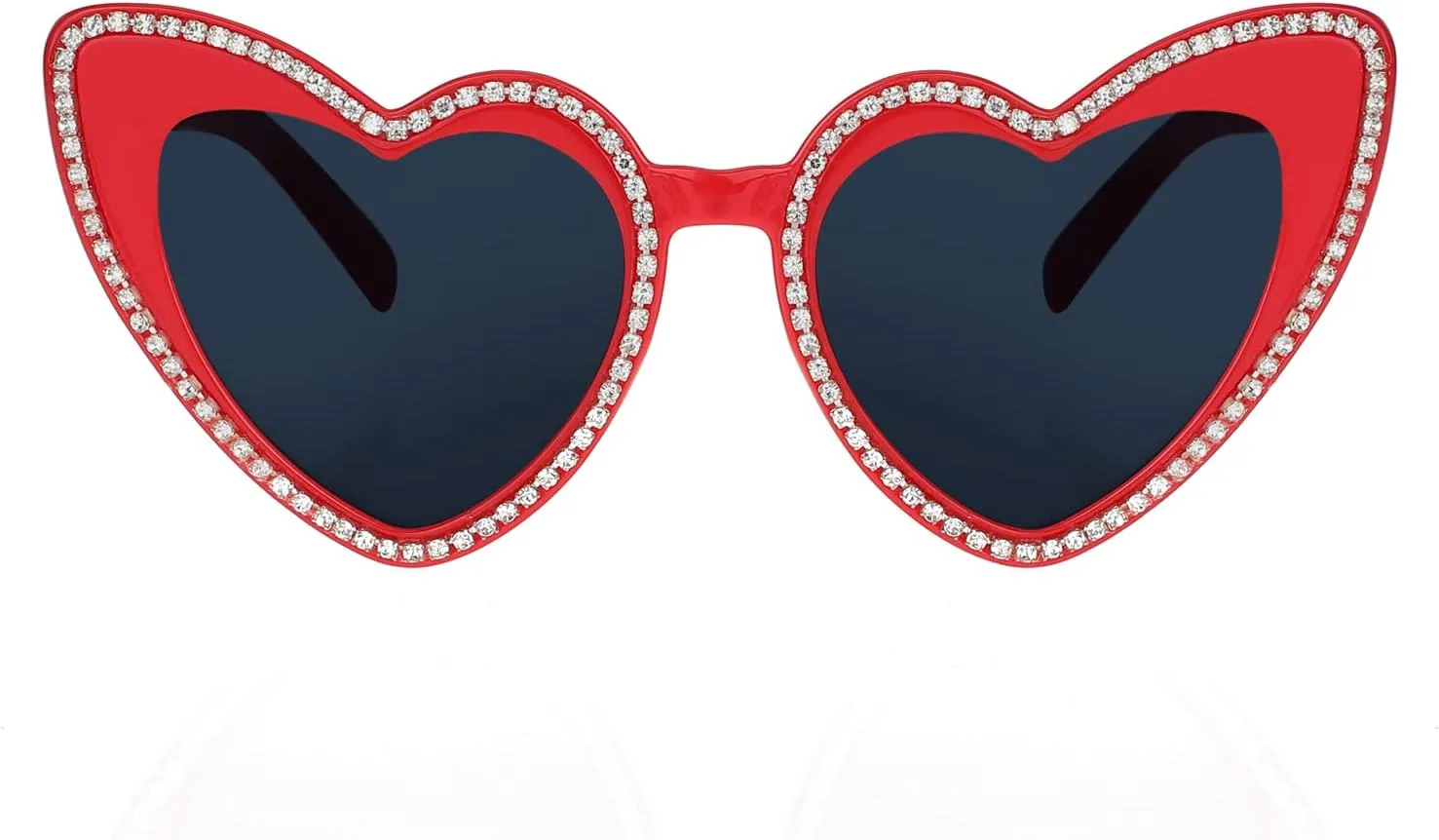 Heart Shaped Sunglasses for Women Sparkling Rhinestone Sunglasses Trendy Retro Shades UV400 Protection