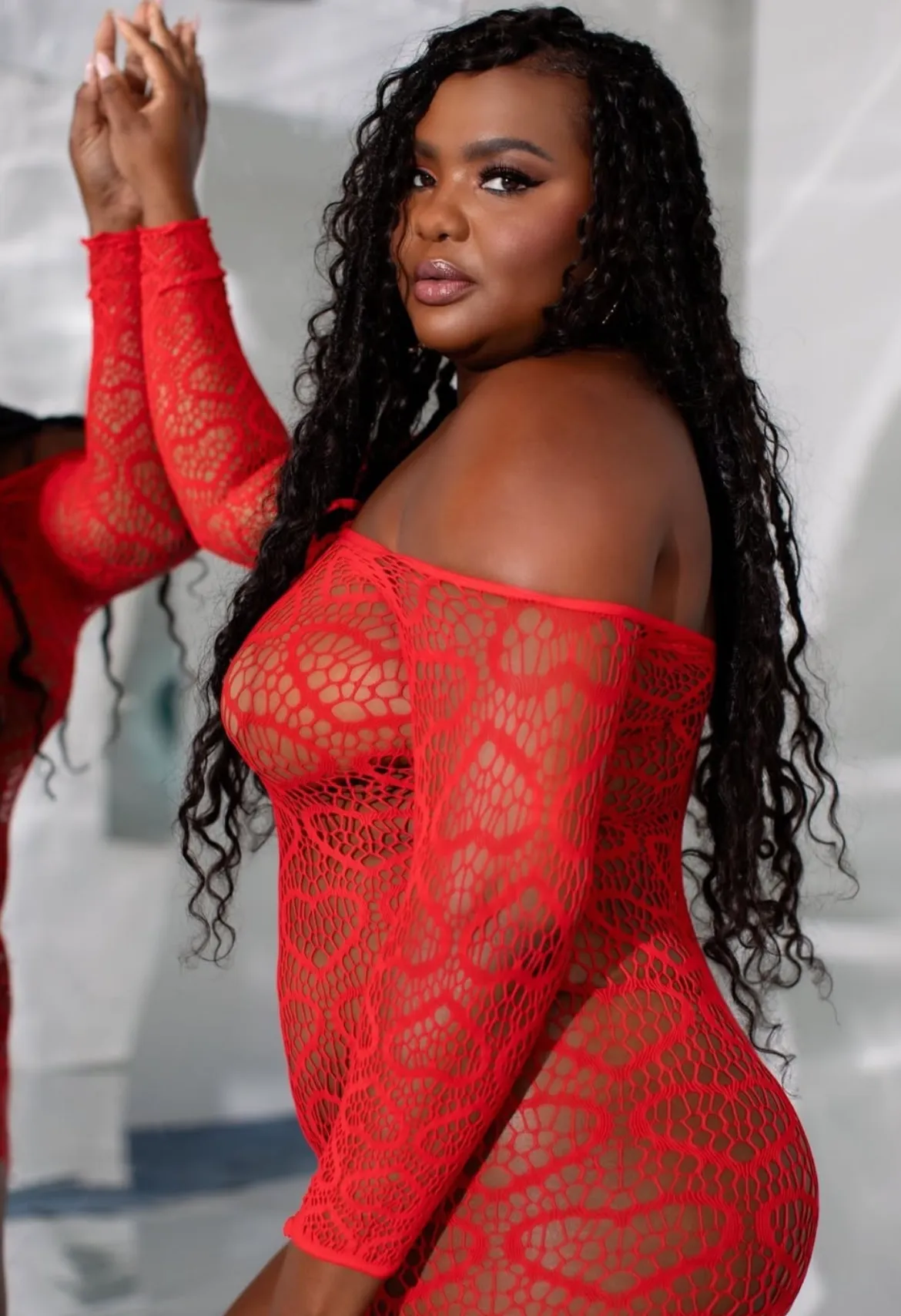 Heart Sleeve Bodystocking Chemise
