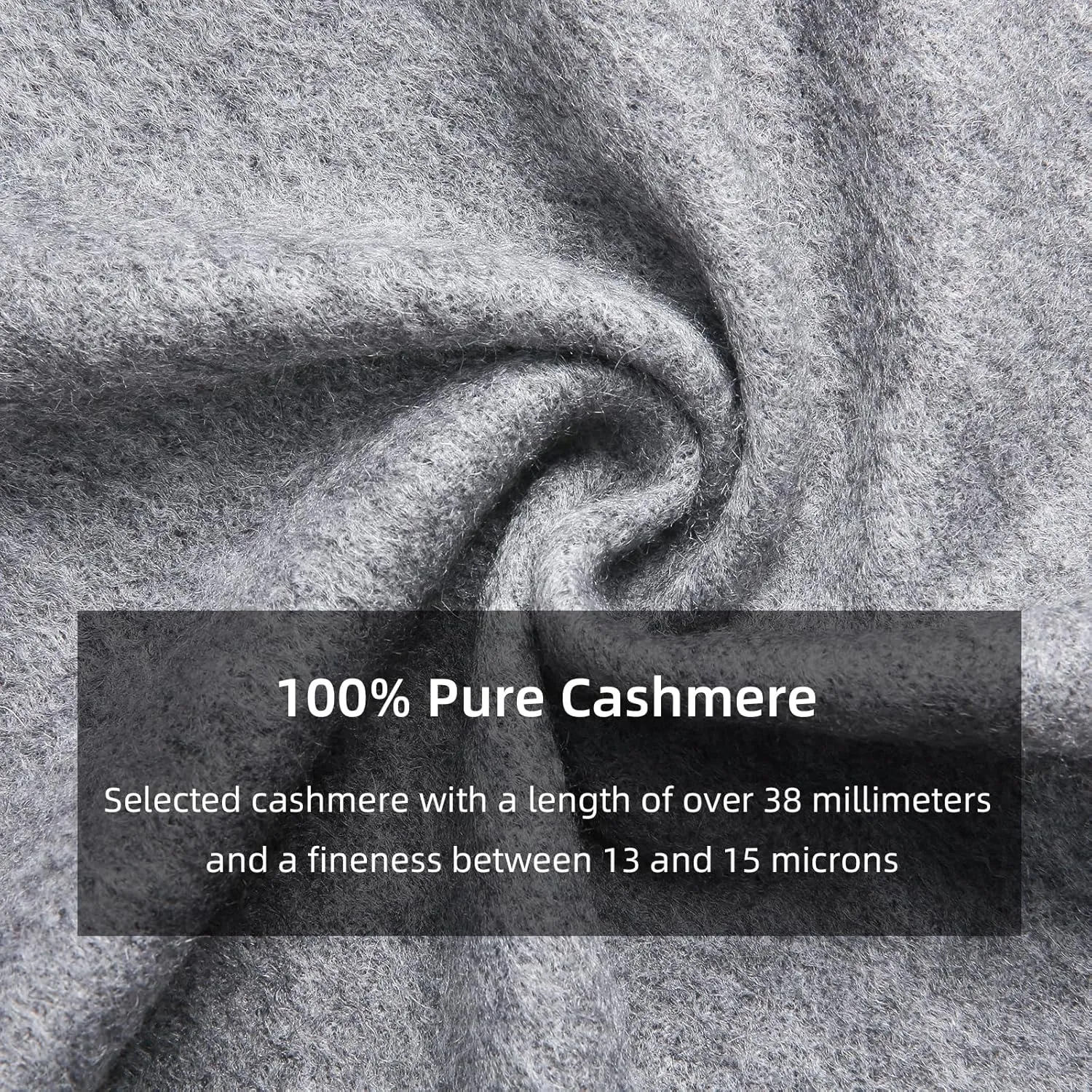 HOTDAY Cashmere Scarf - Winter Warmer With Double-sided Solid Color, Water Wave Pattern