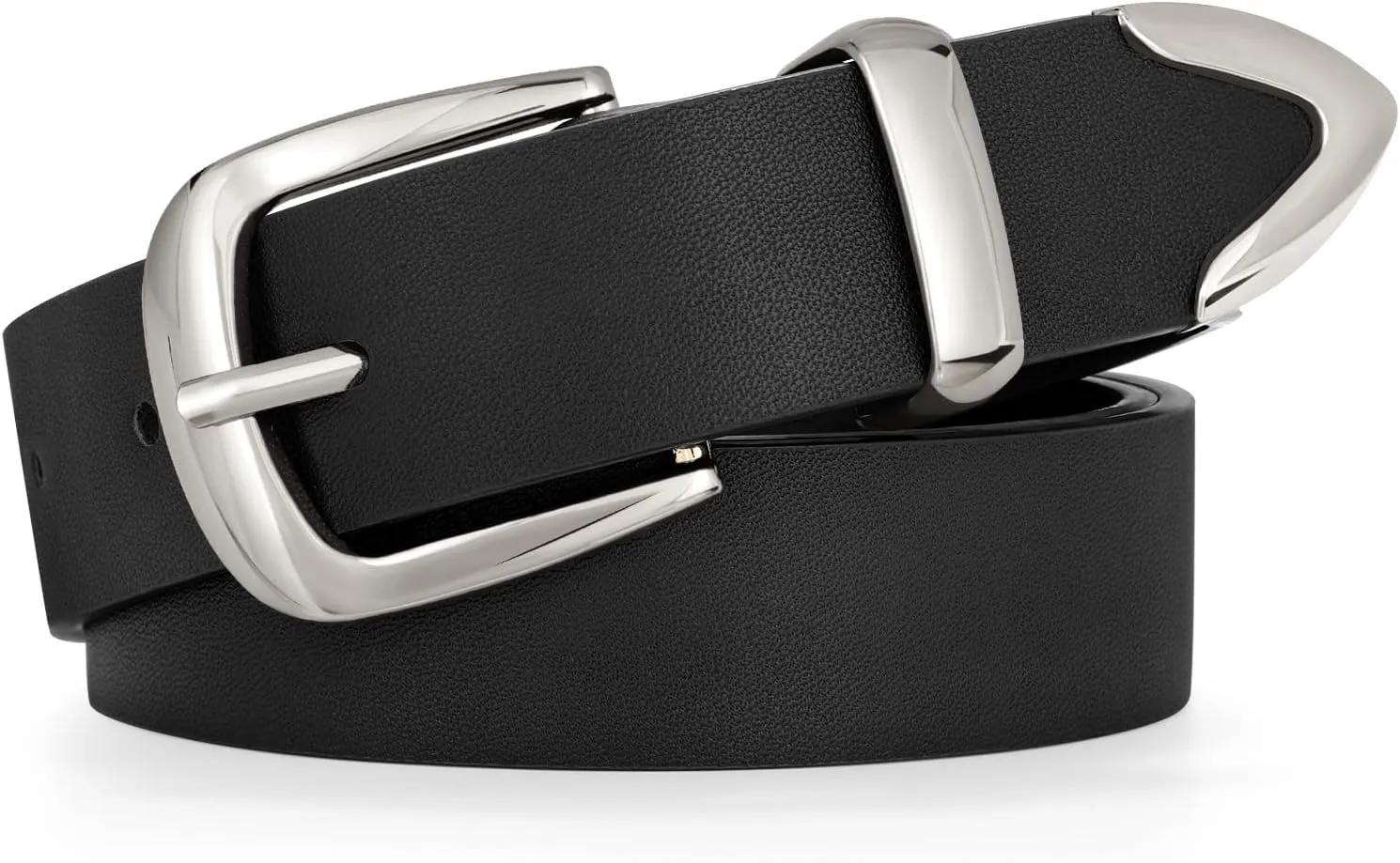 JASGOOD Women's Fashion Leather Belt Ladies Gold Buckle Leather Belt for Jeans Pants Dresses