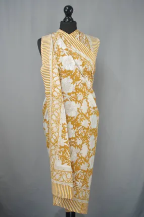 Kanthor Decor Beach  Coverup Sarong Pareo - Mustard Floral