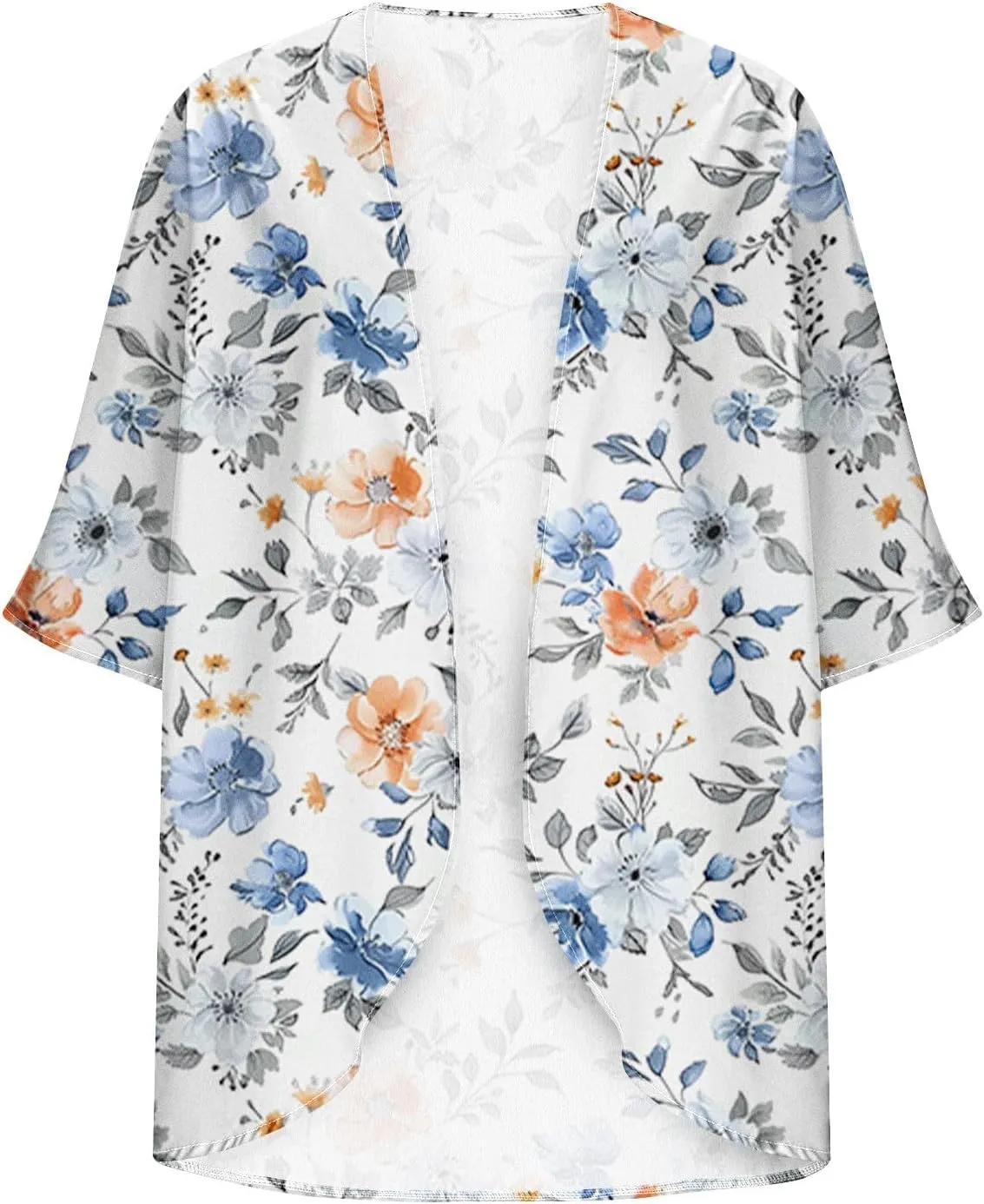 Kimono Cardigans for Women Beach Cover Ups Floral Print Bathing Suit Coverups Plus Size Chiffon Swimsuit Cover Up Top