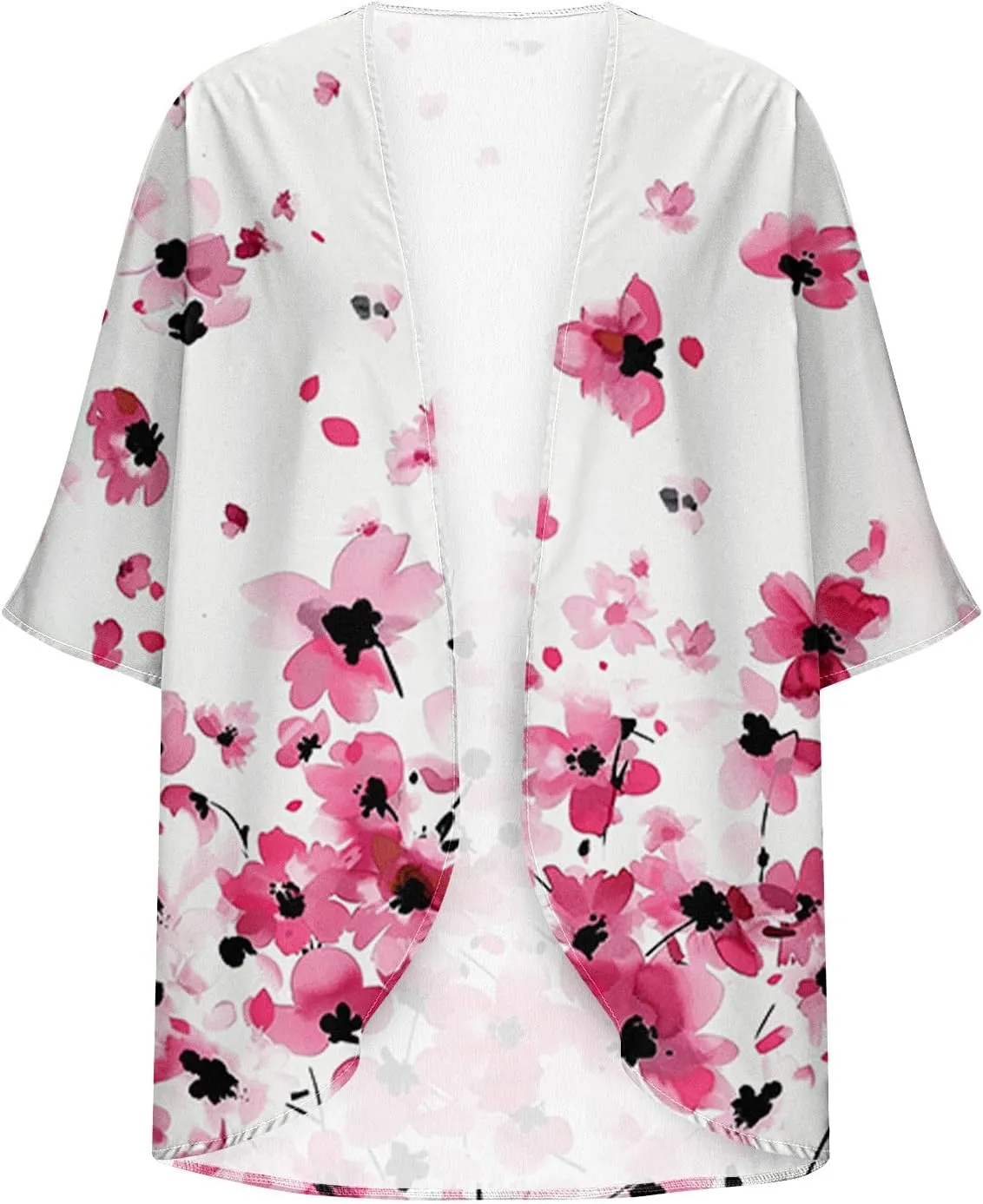 Kimono Cardigans for Women Beach Cover Ups Floral Print Bathing Suit Coverups Plus Size Chiffon Swimsuit Cover Up Top