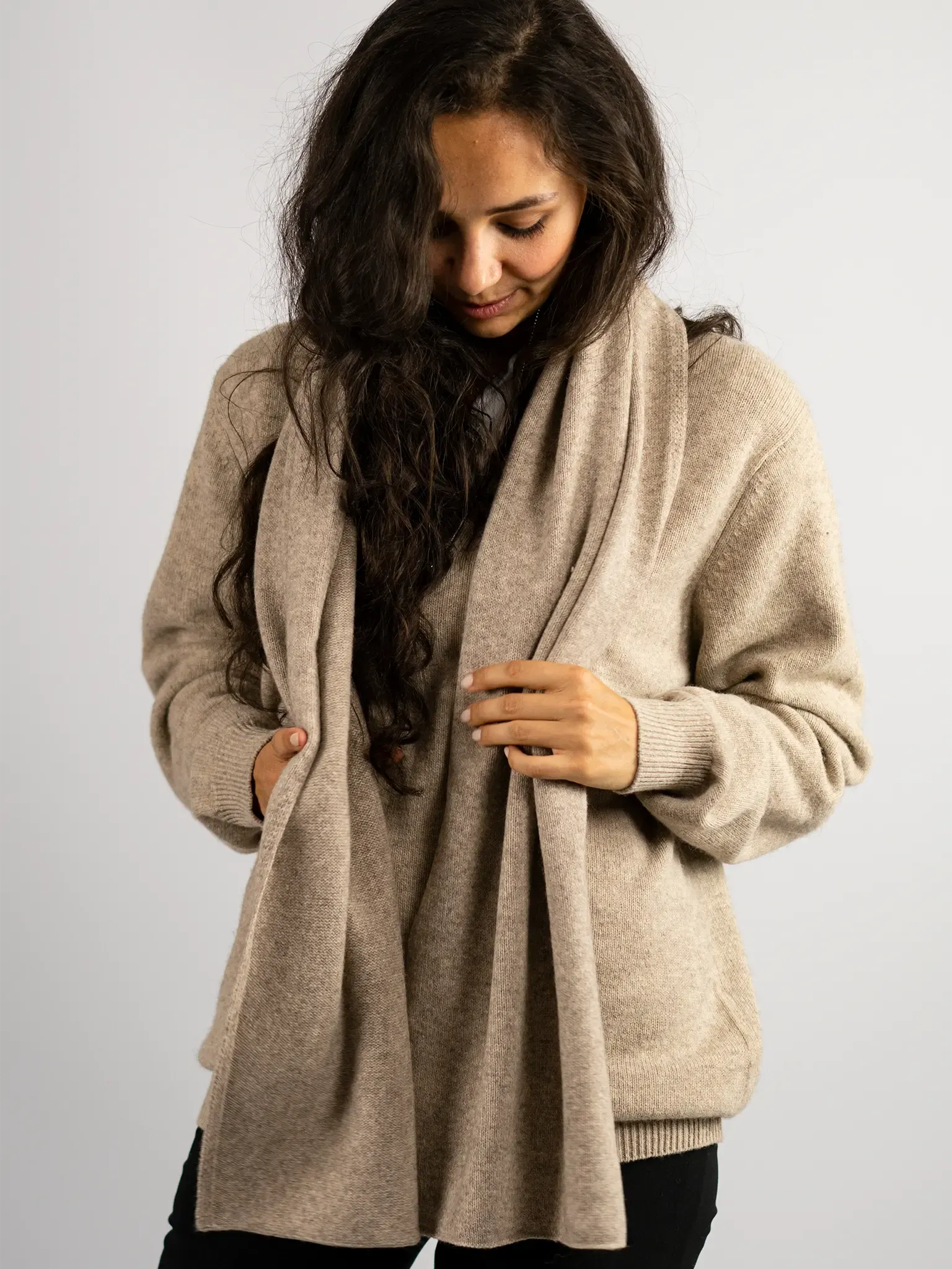 Knitted Scarf | Natural Yak Yarn