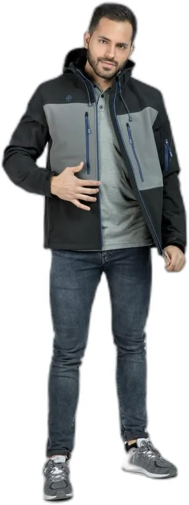 Konka Men's Hooded Softshell Jacket,Windproof, waterproof, thermal and breathable membrane.