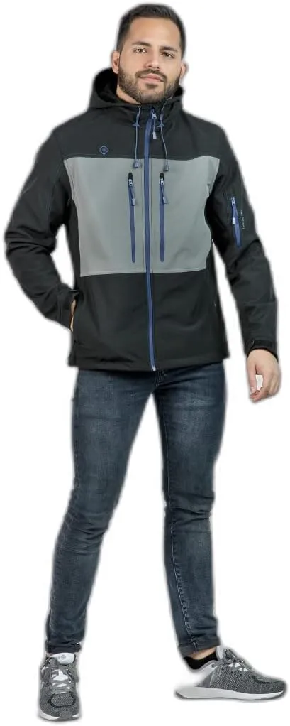 Konka Men's Hooded Softshell Jacket,Windproof, waterproof, thermal and breathable membrane.