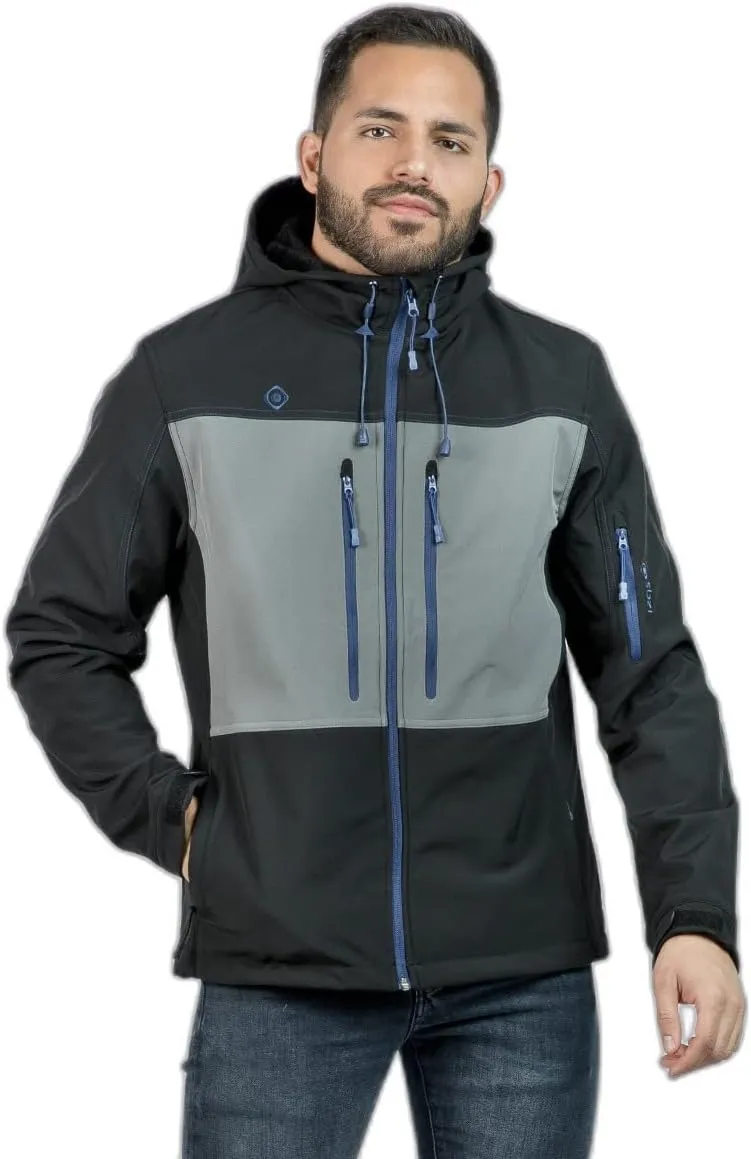Konka Men's Hooded Softshell Jacket,Windproof, waterproof, thermal and breathable membrane.