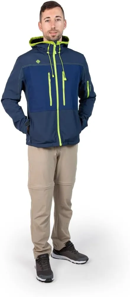 Konka Men's Hooded Softshell Jacket,Windproof, waterproof, thermal and breathable membrane.