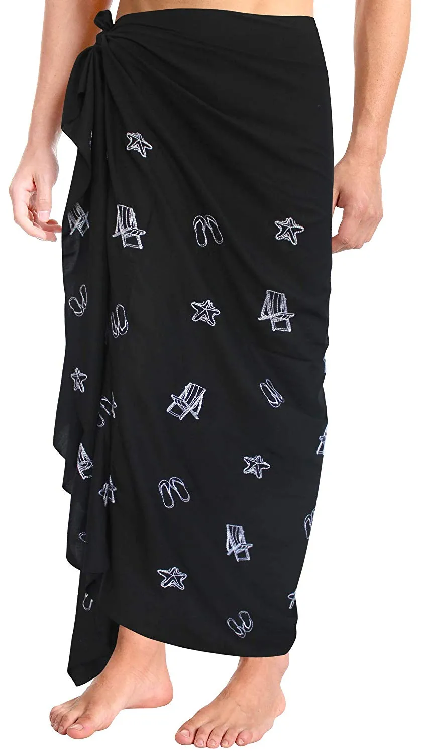 LA LEELA Beach Wear Mens Sarong Pareo Wrap Cover ups Bathing Suit Towel Swimsuit Swimwear