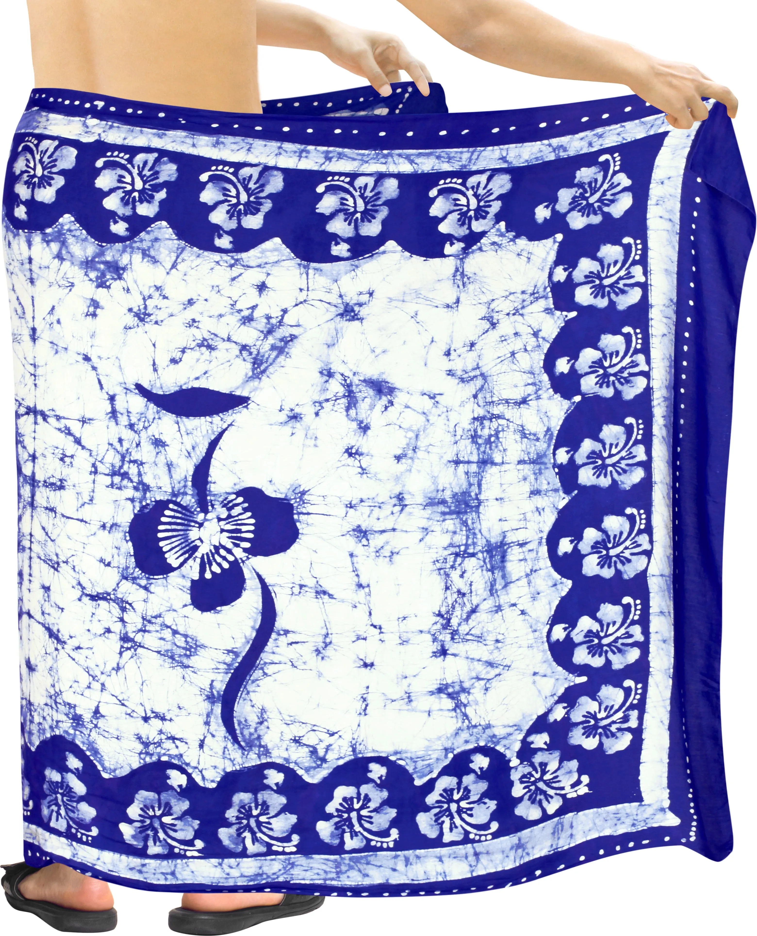 La Leela Men's Hawaiian Beach Wrap Sheer Sarong Swimming Bathing Suit Towel Beachwear Swim Pareo Cover up Long 72"X42"  Blue 130516