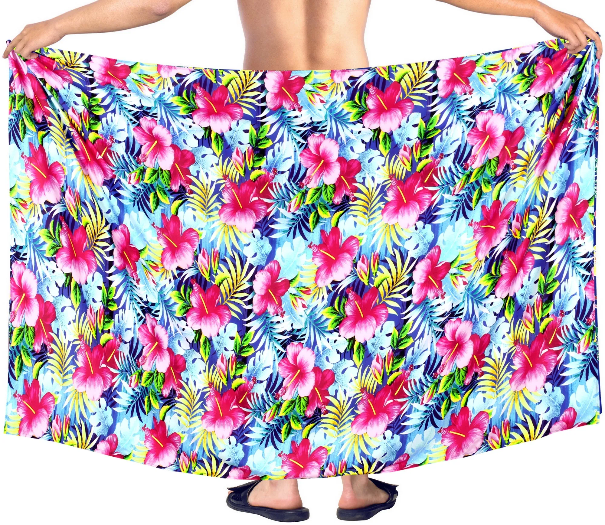 La Leela Men's Hawaiian Beach Wrap Sheer Sarong Swimming Bathing Suit Towel Beachwear Swim Pareo Cover up Long 72"X42"  Multicoloured 909780