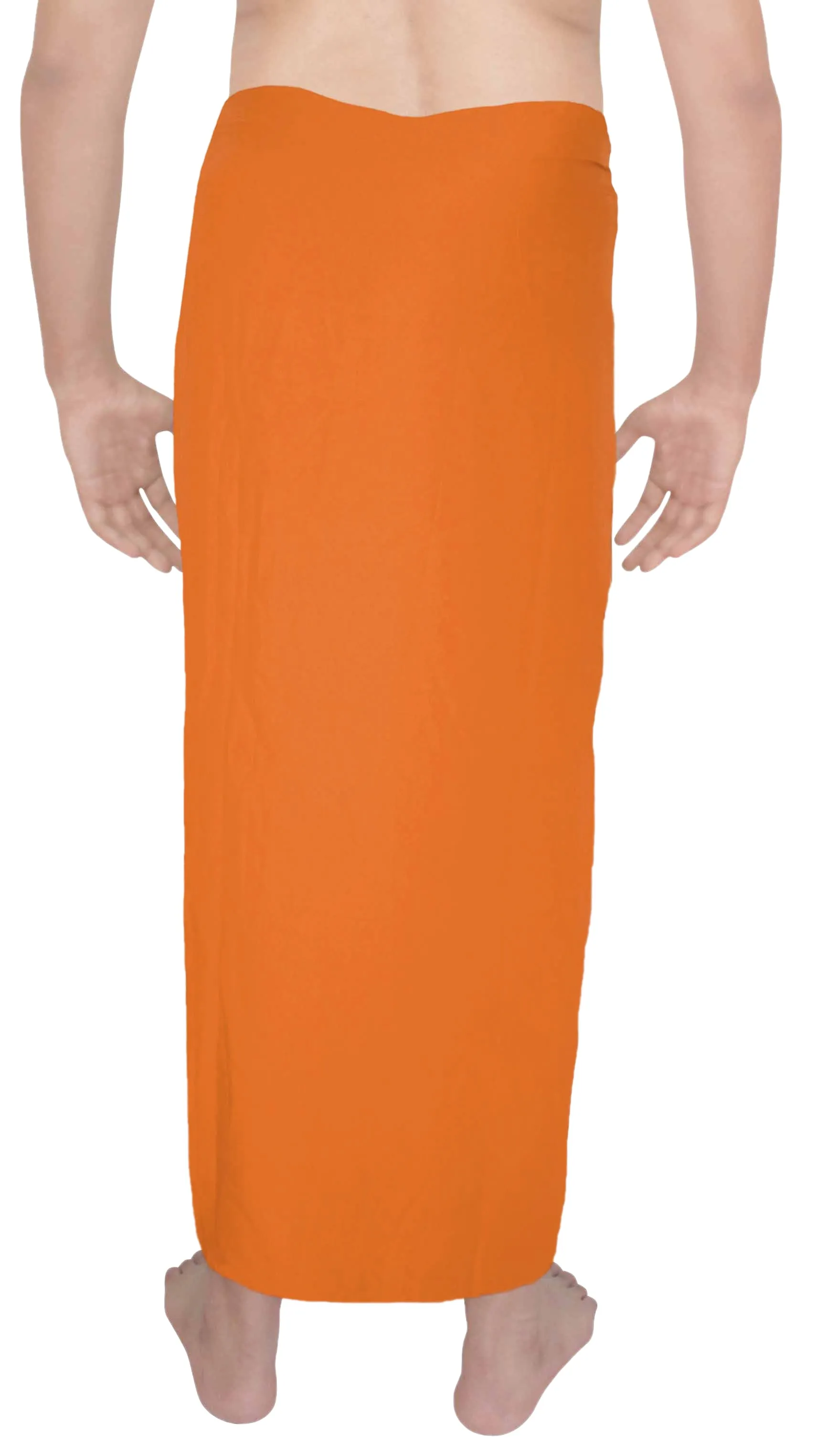 LA LEELA Men's Sarong Sleepwear Pareo Beach Swim Solid Wrap 78"X42" Orange Y576 910906