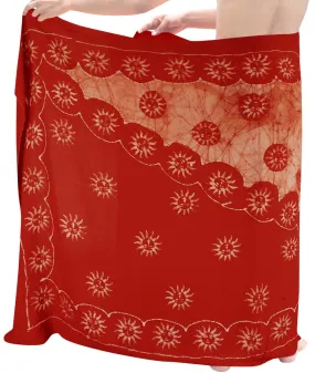 LA LEELA Rayon Batik Casual BeachWear Swimwear Wrap Men's 72"X42" Orange 6673 134561