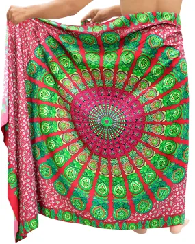 LA LEELA Soft Light Digital Casual Bathing Swimsuit Men's 72"X42" Pink 3302 135785