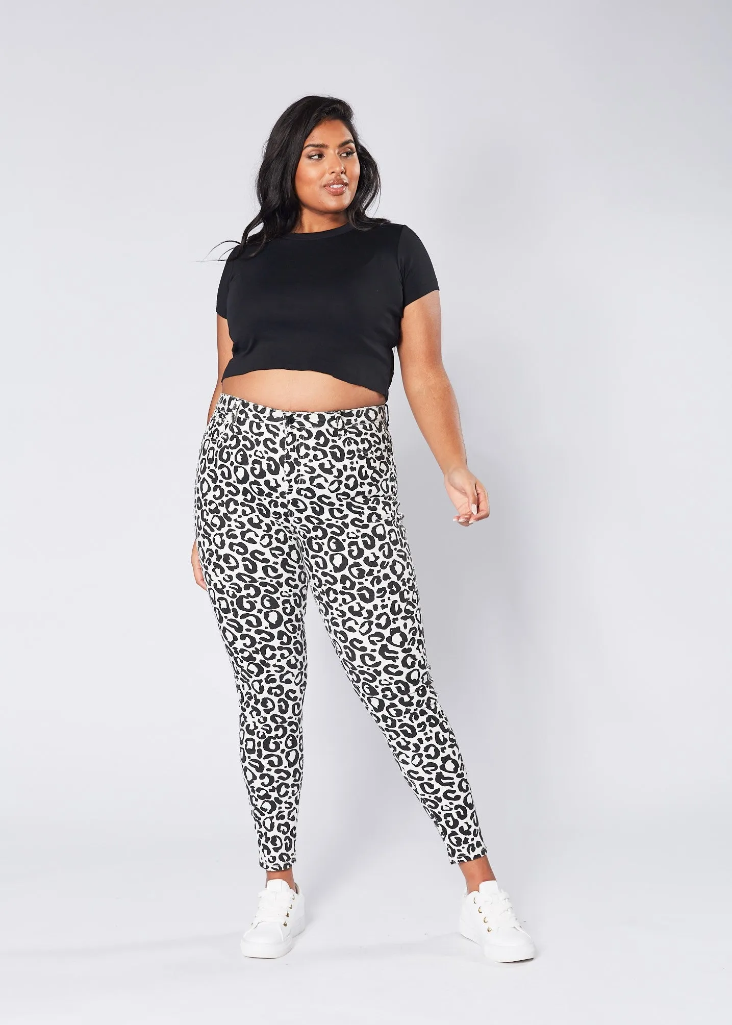 Lana Jeans - Grey Leopard