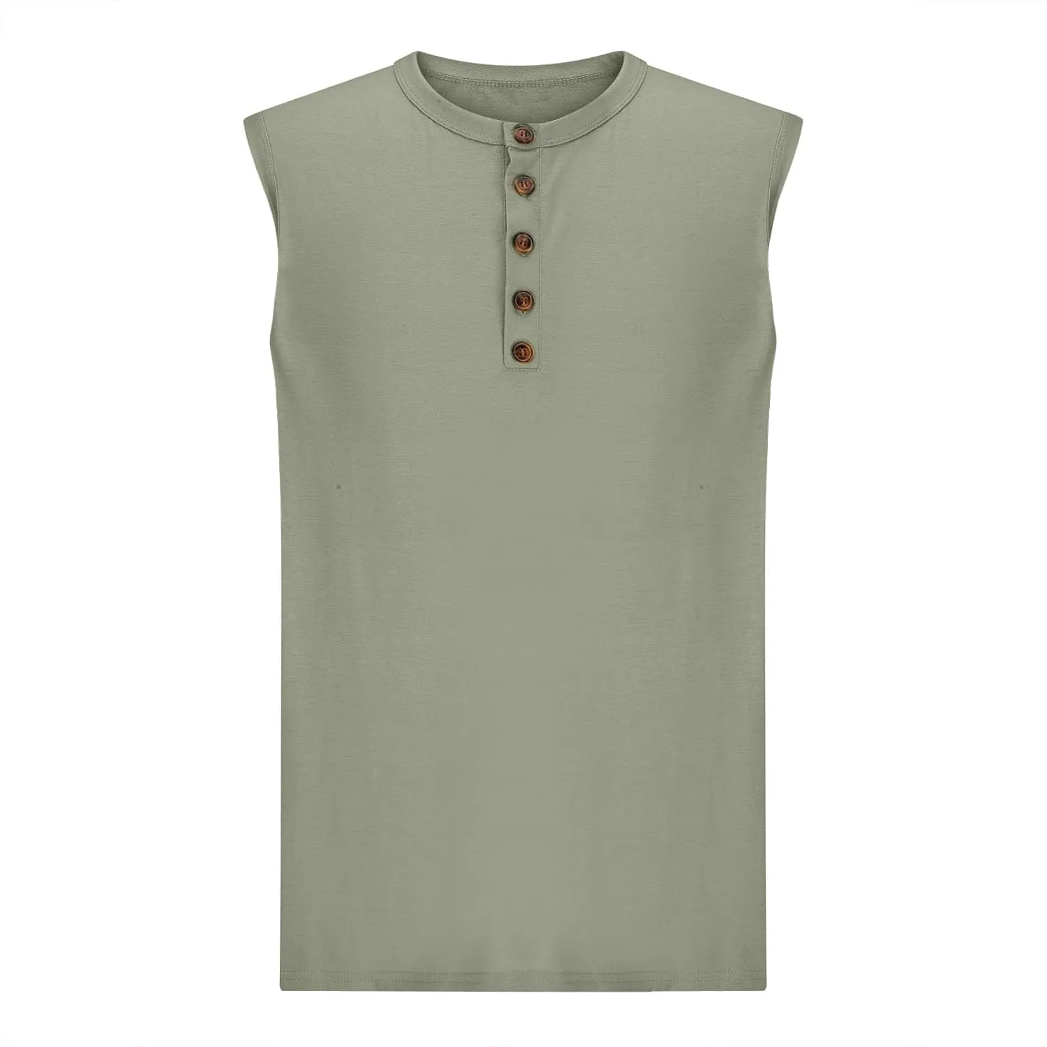 Men's 100% Cotton Tank Top Ultra Soft Sleeveless Crewneck Breathable T-Shirts Solid Basic Athletic Undershirts Vest