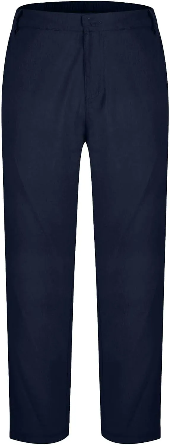 Mens Casual Lightweight Cotton Linen Pants Summer Relaxed Fit Elastic Waist Beach Pants Straight Leg Pant with Pocket