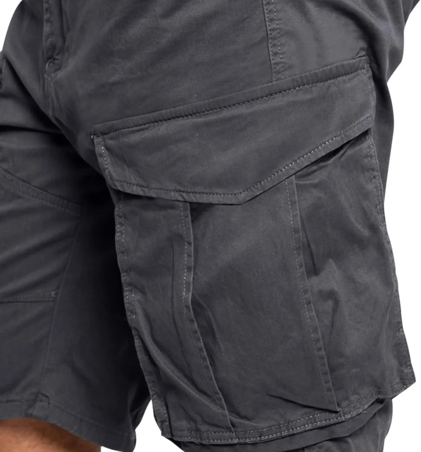 Mens Shorts Cargo Twill Shorts Relaxed Fit Men Running Hiking Shorts Casual Shorts Elastic Waist Multic-Pocket