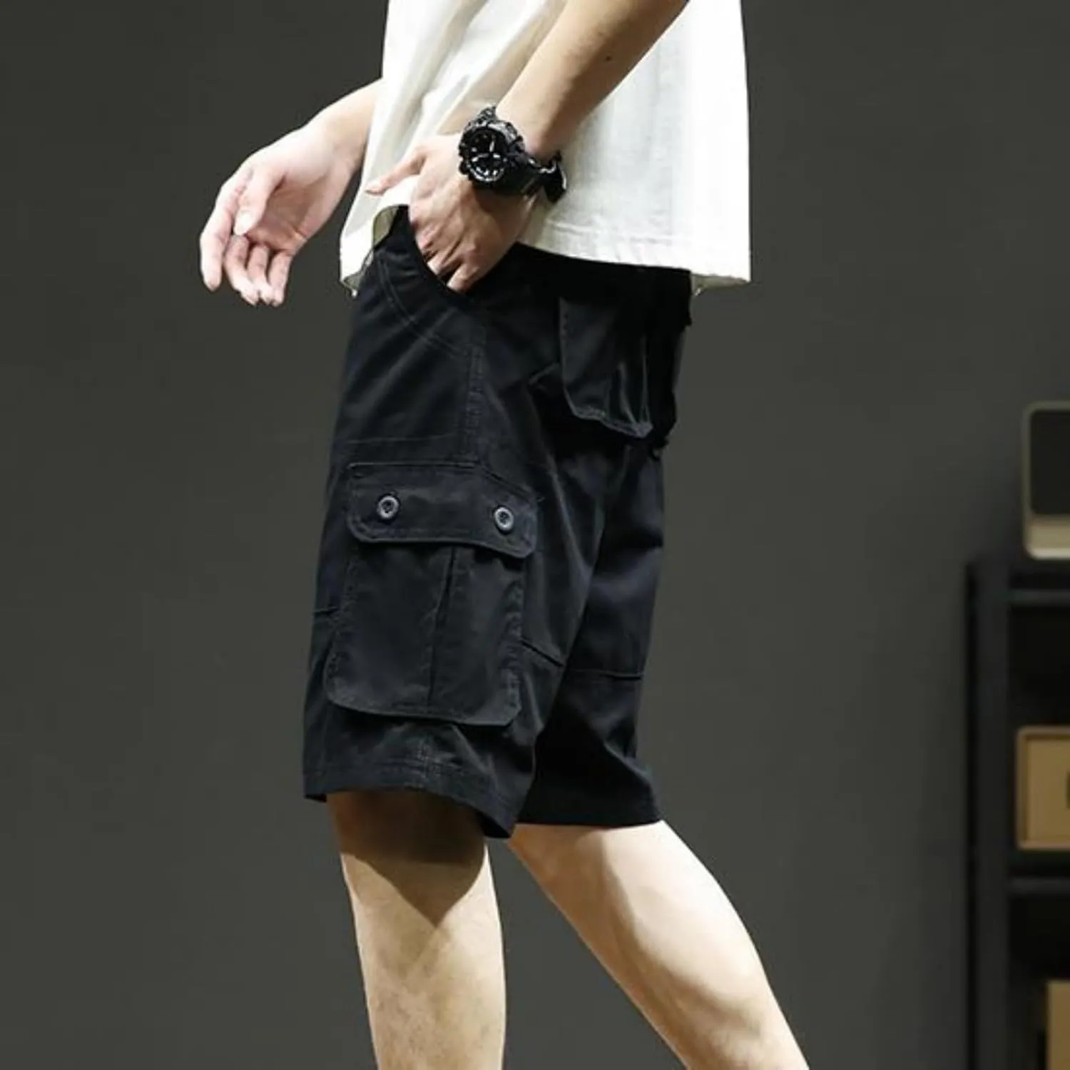 Men's Shorts Casual Cargo Shorts Relaxed Fit Casual Work Shorts Outdoor Hiking Pants with Multi Pockets