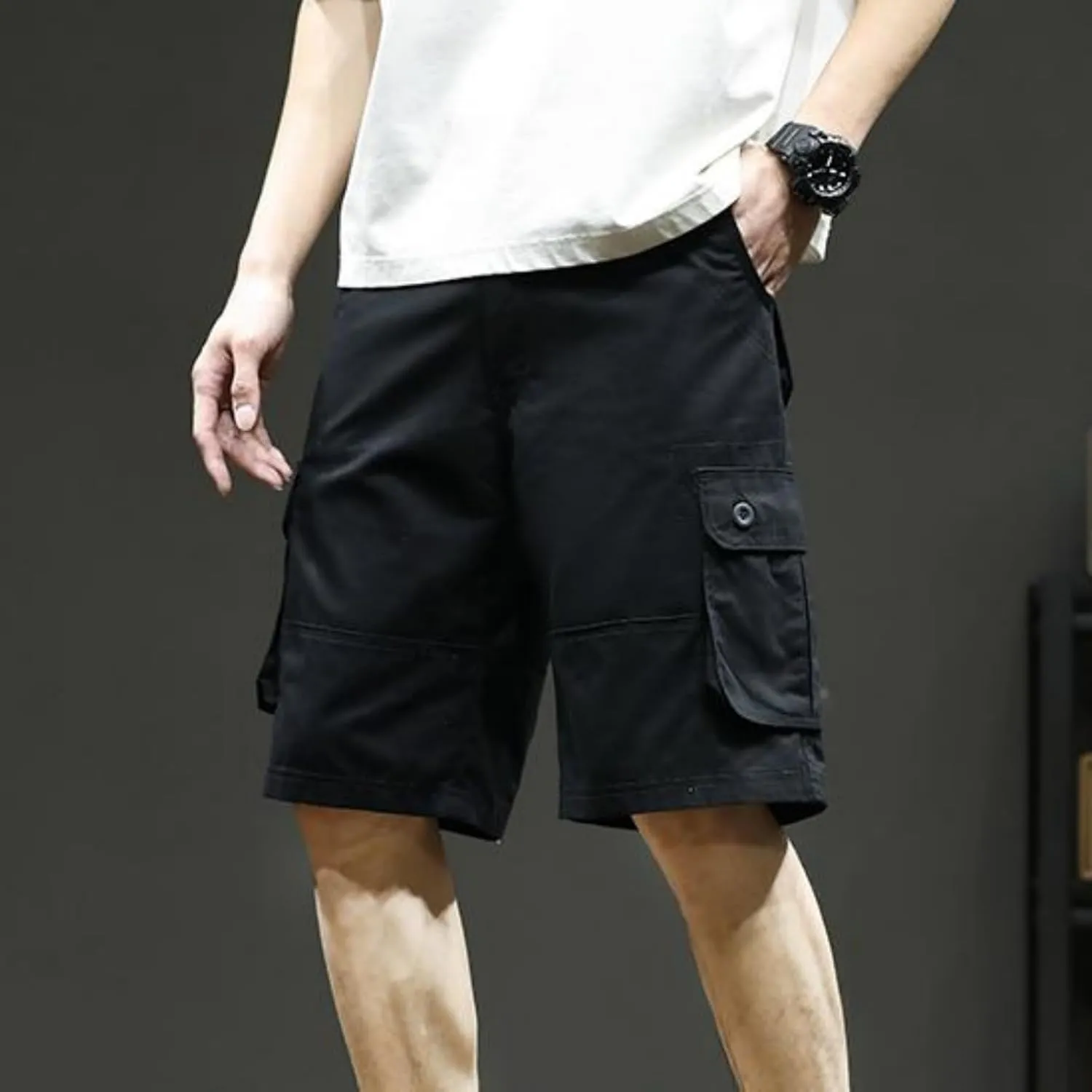 Men's Shorts Casual Cargo Shorts Relaxed Fit Casual Work Shorts Outdoor Hiking Pants with Multi Pockets